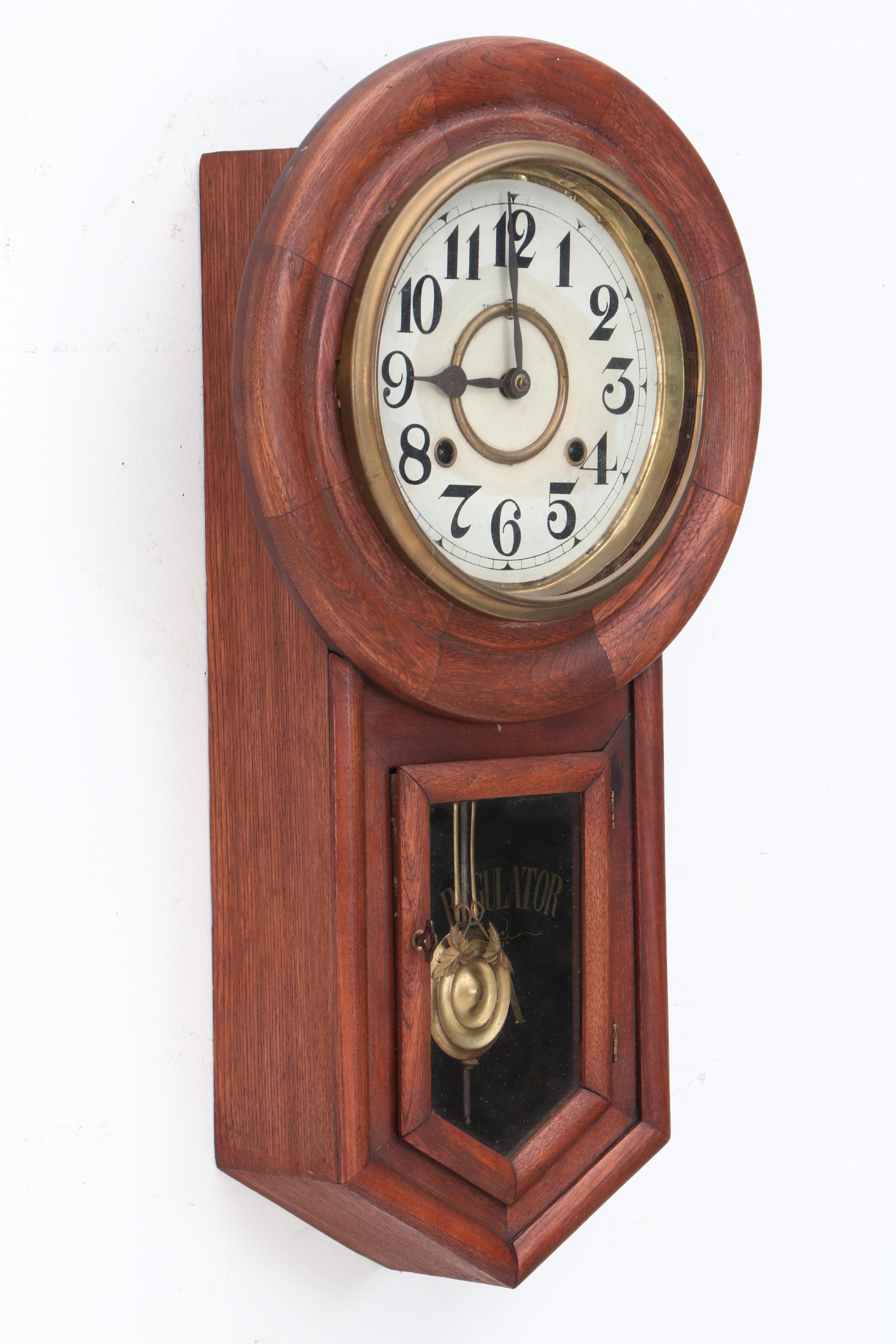 Regulator "A" Wall Mount Pendulum and Chimes Clock, Circa 1890
