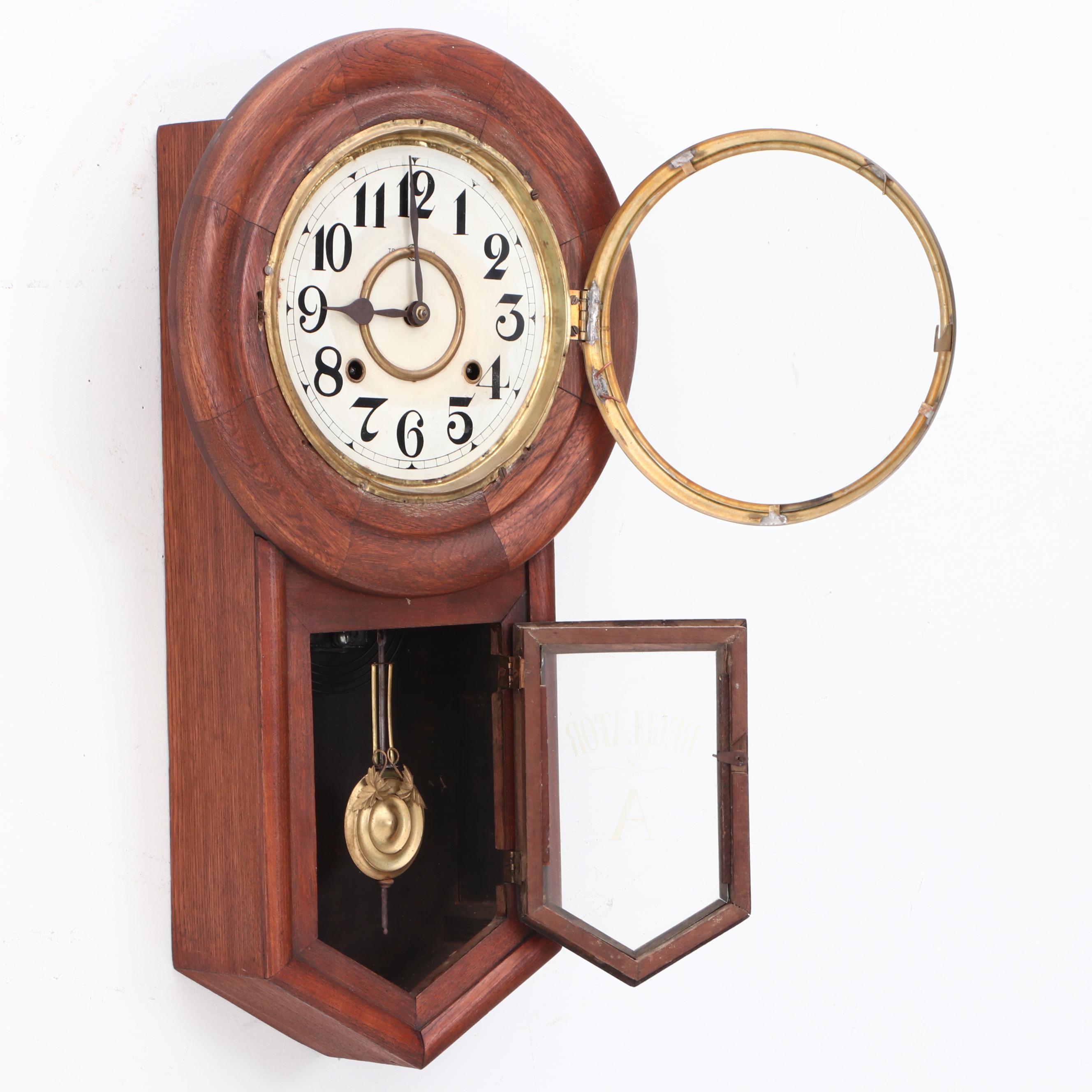 Regulator "A" Wall Mount Pendulum and Chimes Clock, Circa 1890