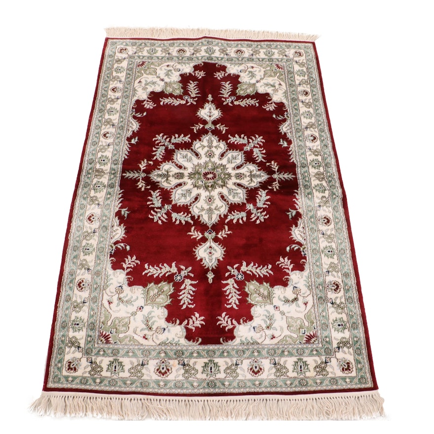 Hand-Knotted Turkish Hereke Wool and Silk Rug