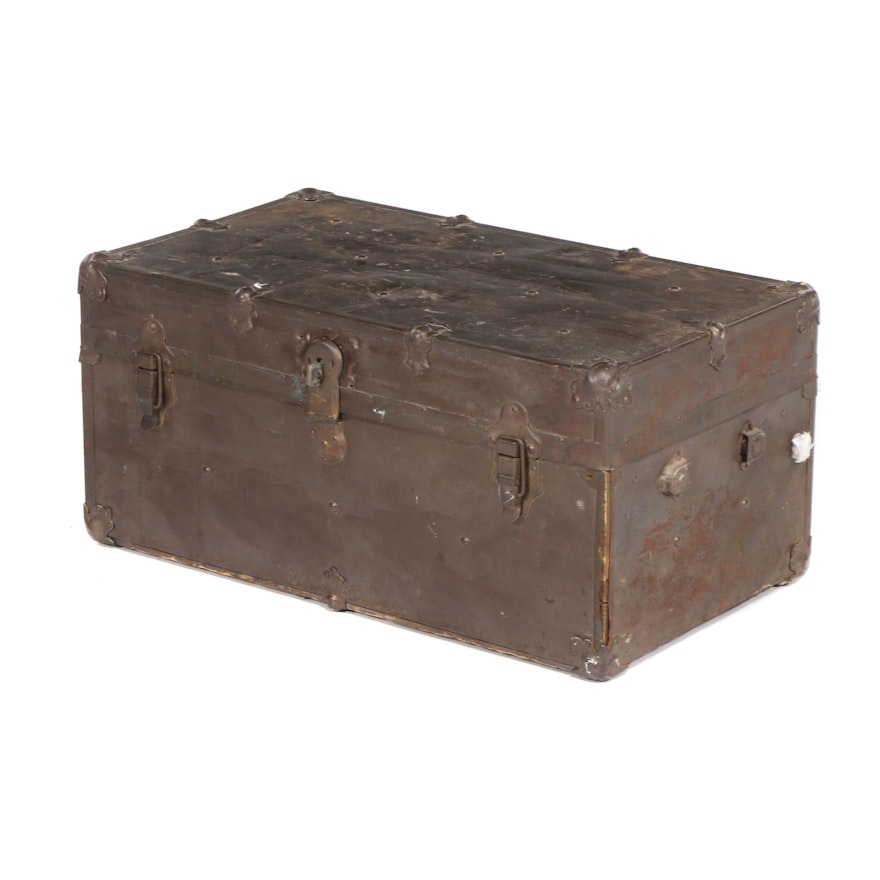 Copper Painted Steamer Trunk, Early 20th Century