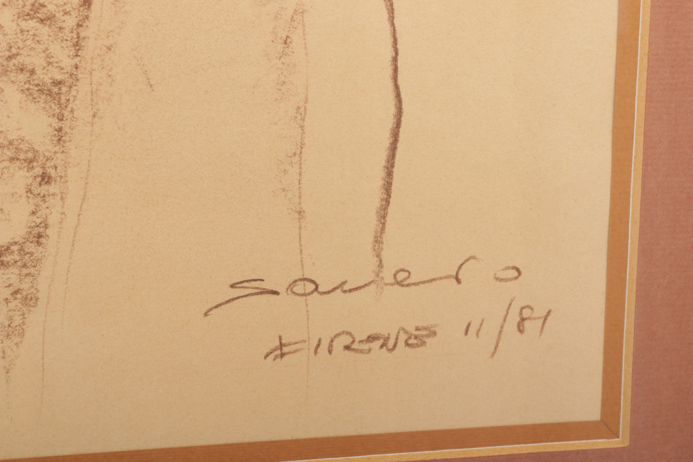 Charcoal Portrait Drawing "Irene", 1981