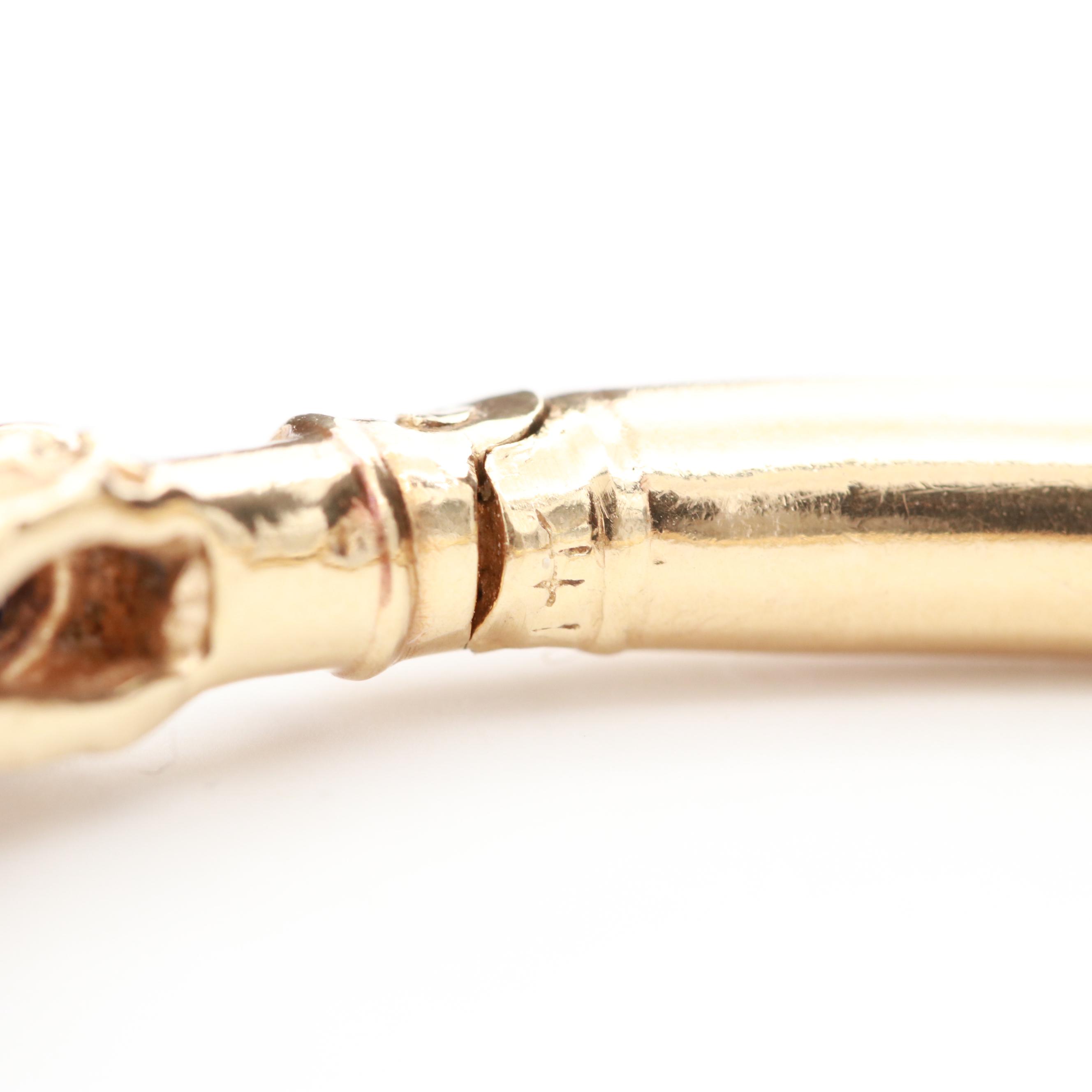 14K Yellow Gold Lapis Lazuli Bangle Bracelet