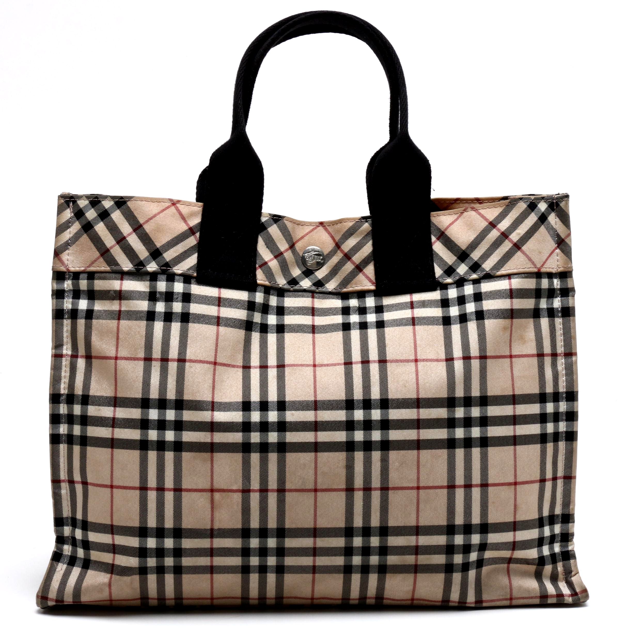 Burberry London Blue Label "Nova Check" Nylon Tote Bag