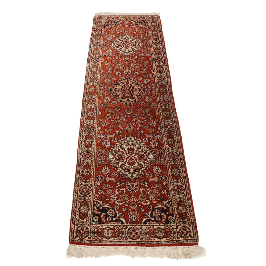 Hand-Knotted Indo-Persian Wool Carpet Runner