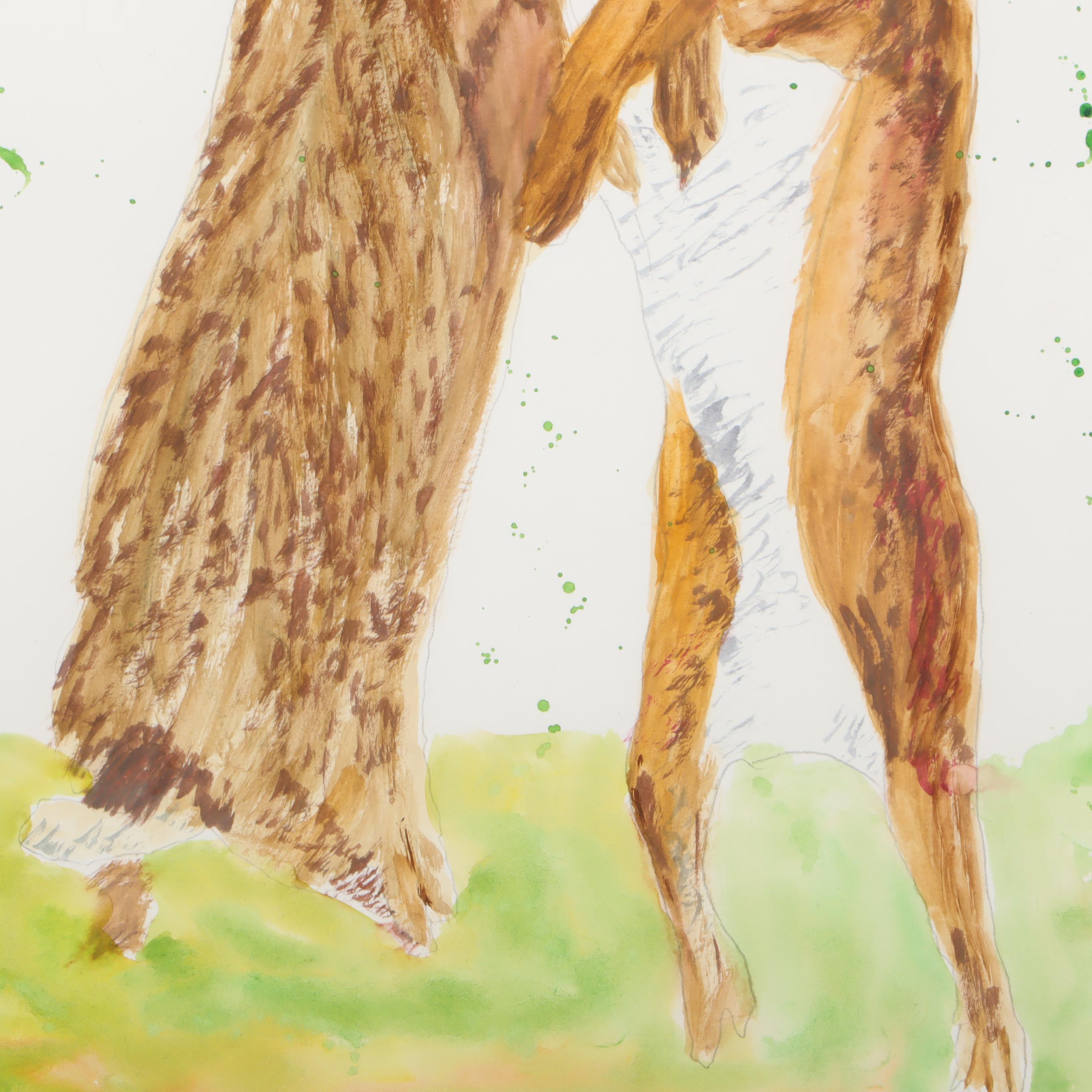 D. Coleman Watercolor Painting of Rabbits