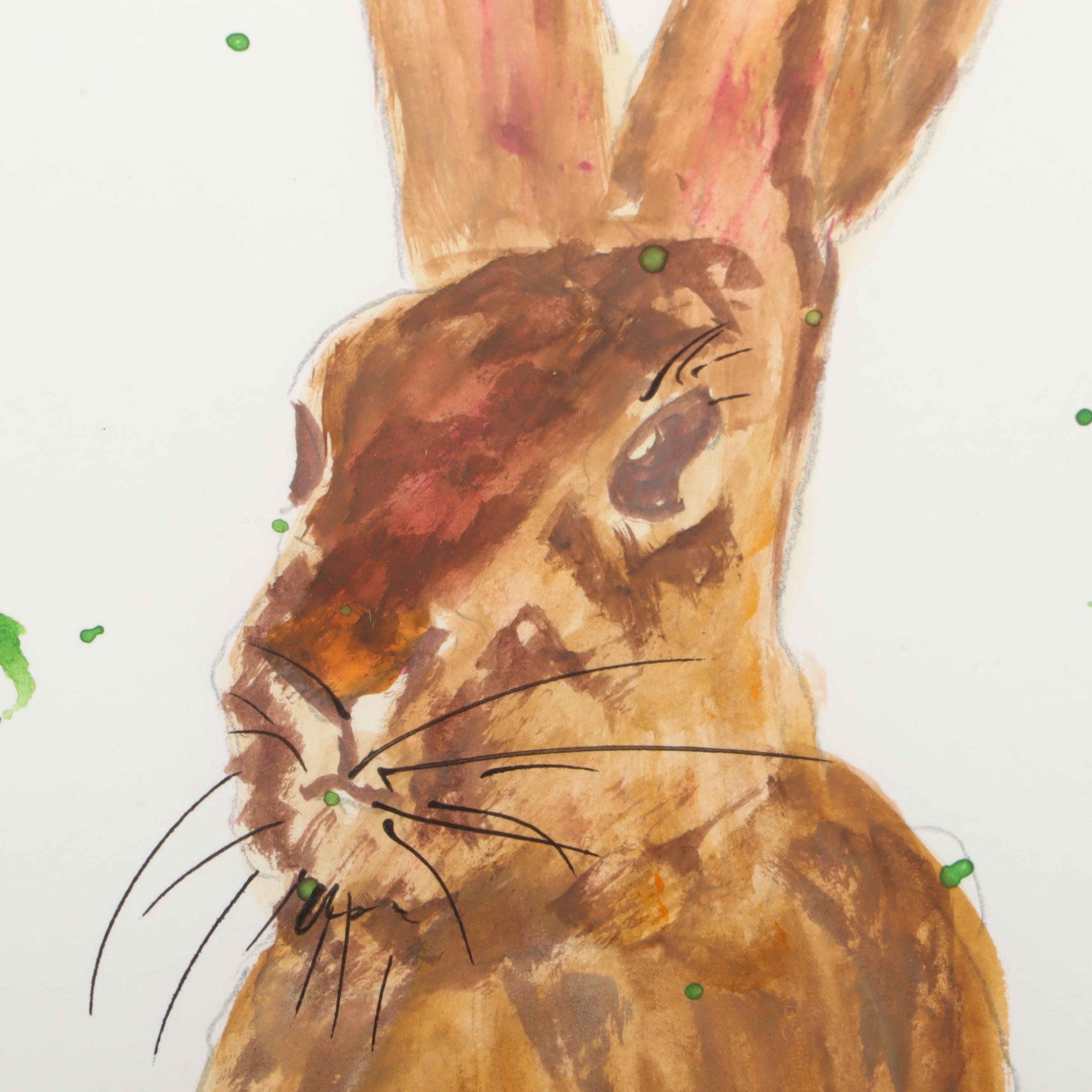 D. Coleman Watercolor Painting of Rabbits