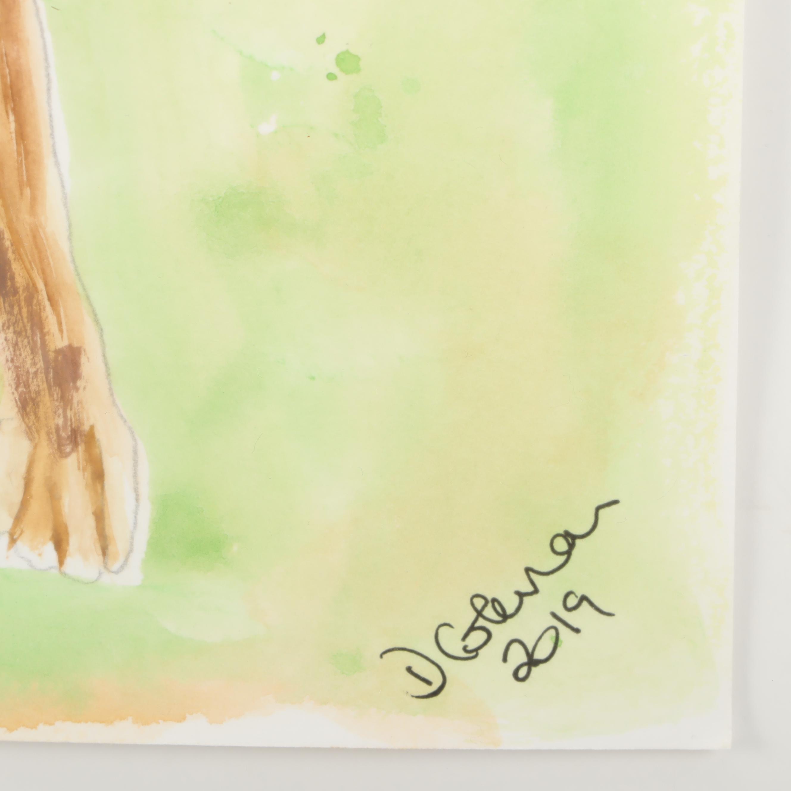 D. Coleman Watercolor Painting of Rabbits