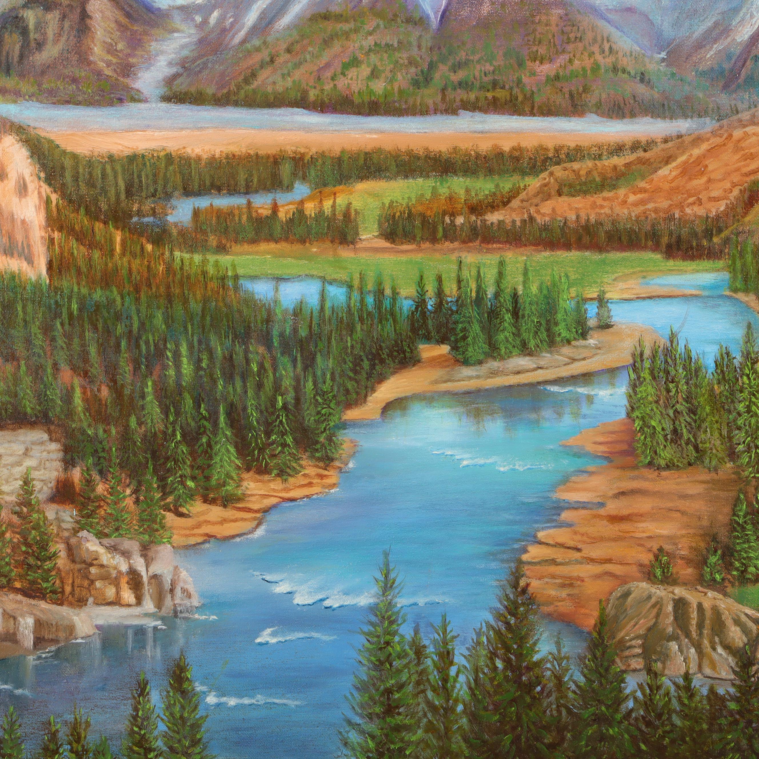 Bertha Penrose 1989 Oil Painting "The Bow Valley"