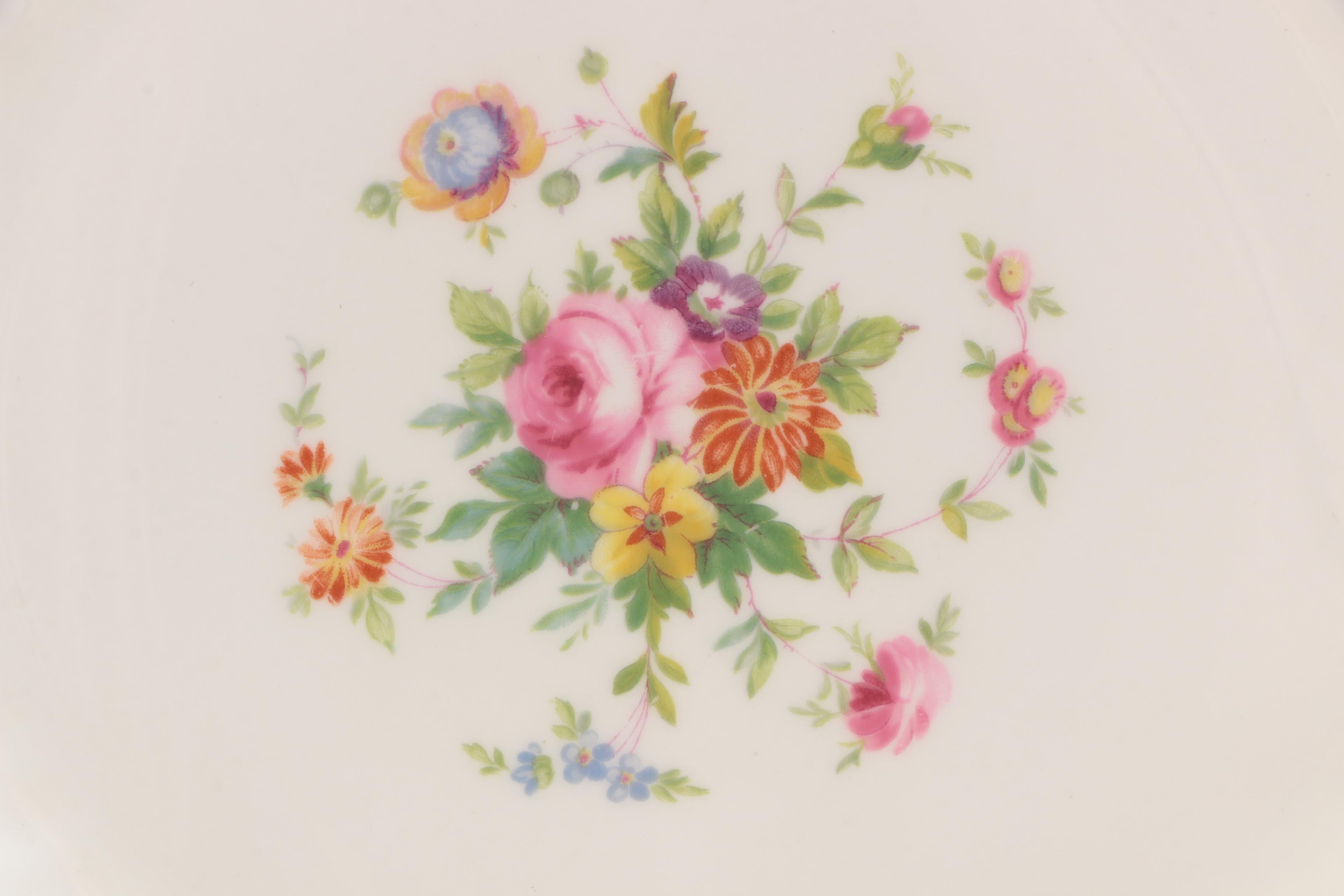 Mintons "Marlow" and Schlaggenwald Dinner Bowls and Dinner Plates