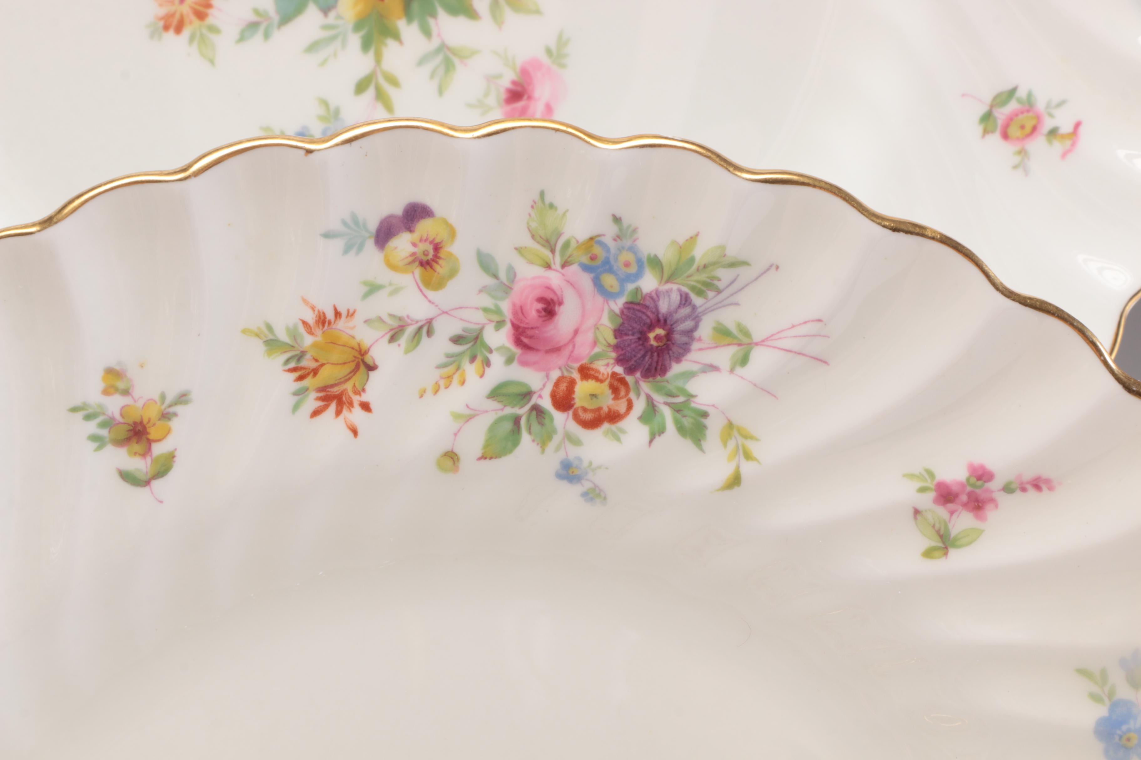 Mintons "Marlow" and Schlaggenwald Dinner Bowls and Dinner Plates