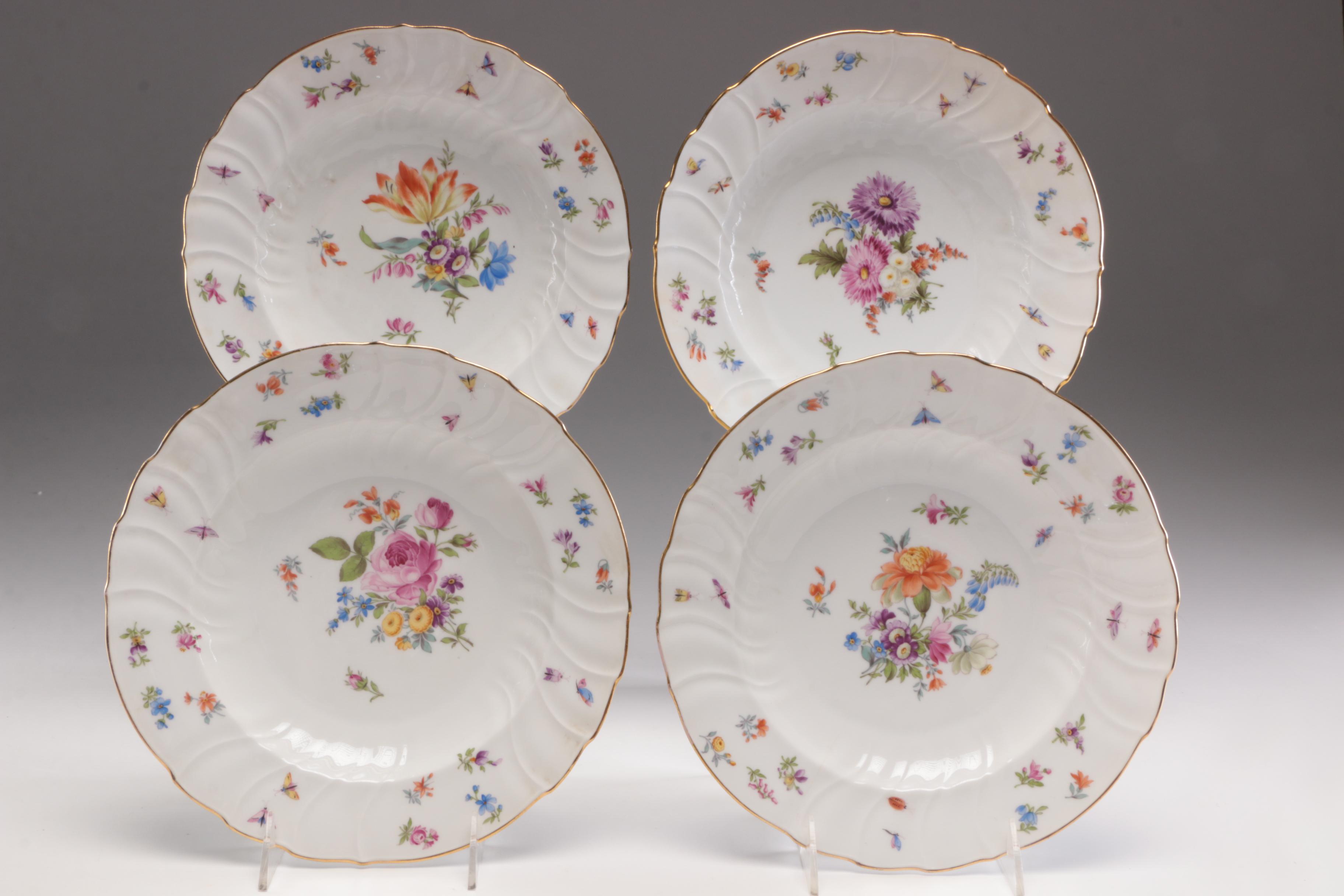 Mintons "Marlow" and Schlaggenwald Dinner Bowls and Dinner Plates
