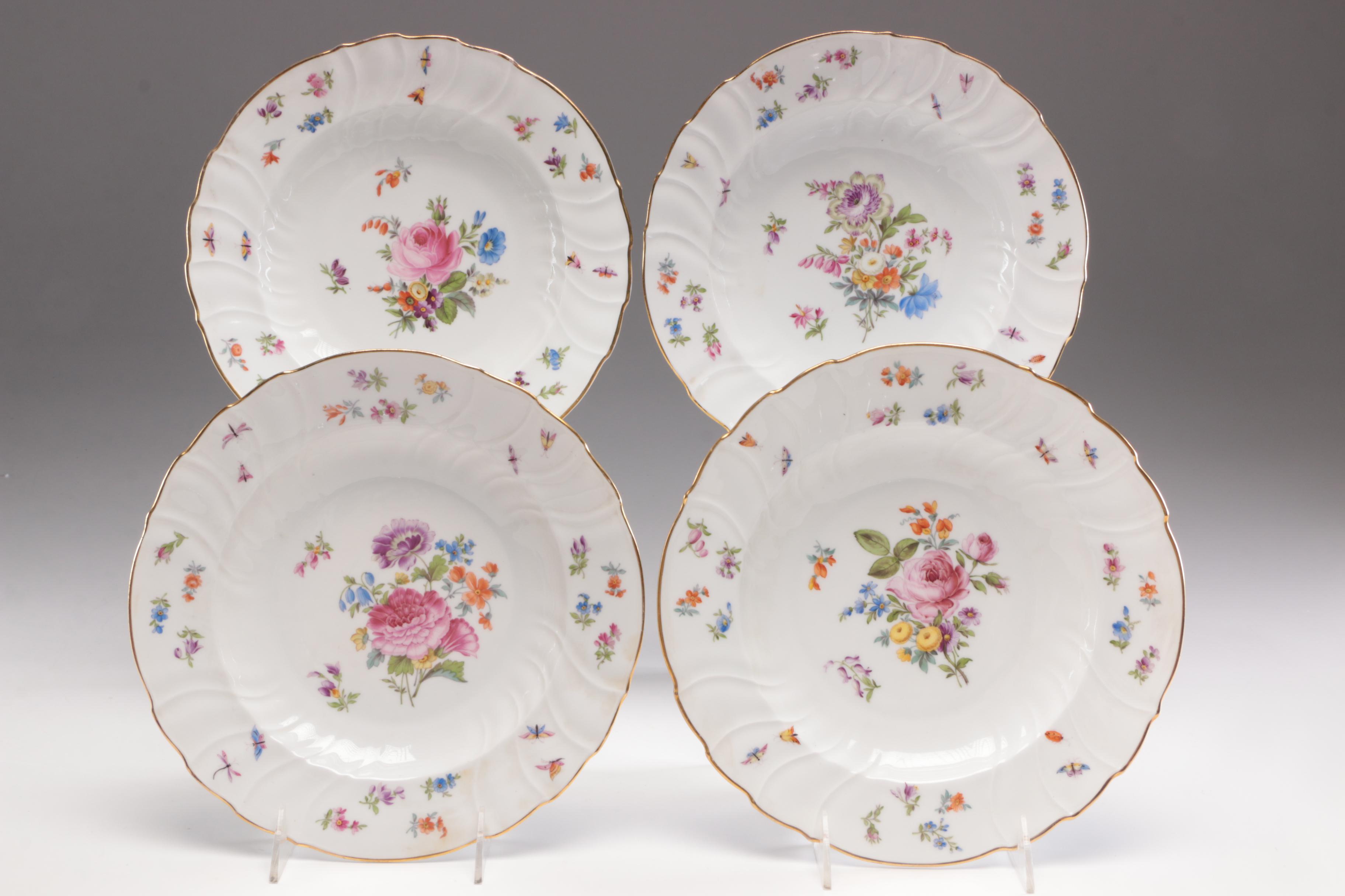 Mintons "Marlow" and Schlaggenwald Dinner Bowls and Dinner Plates