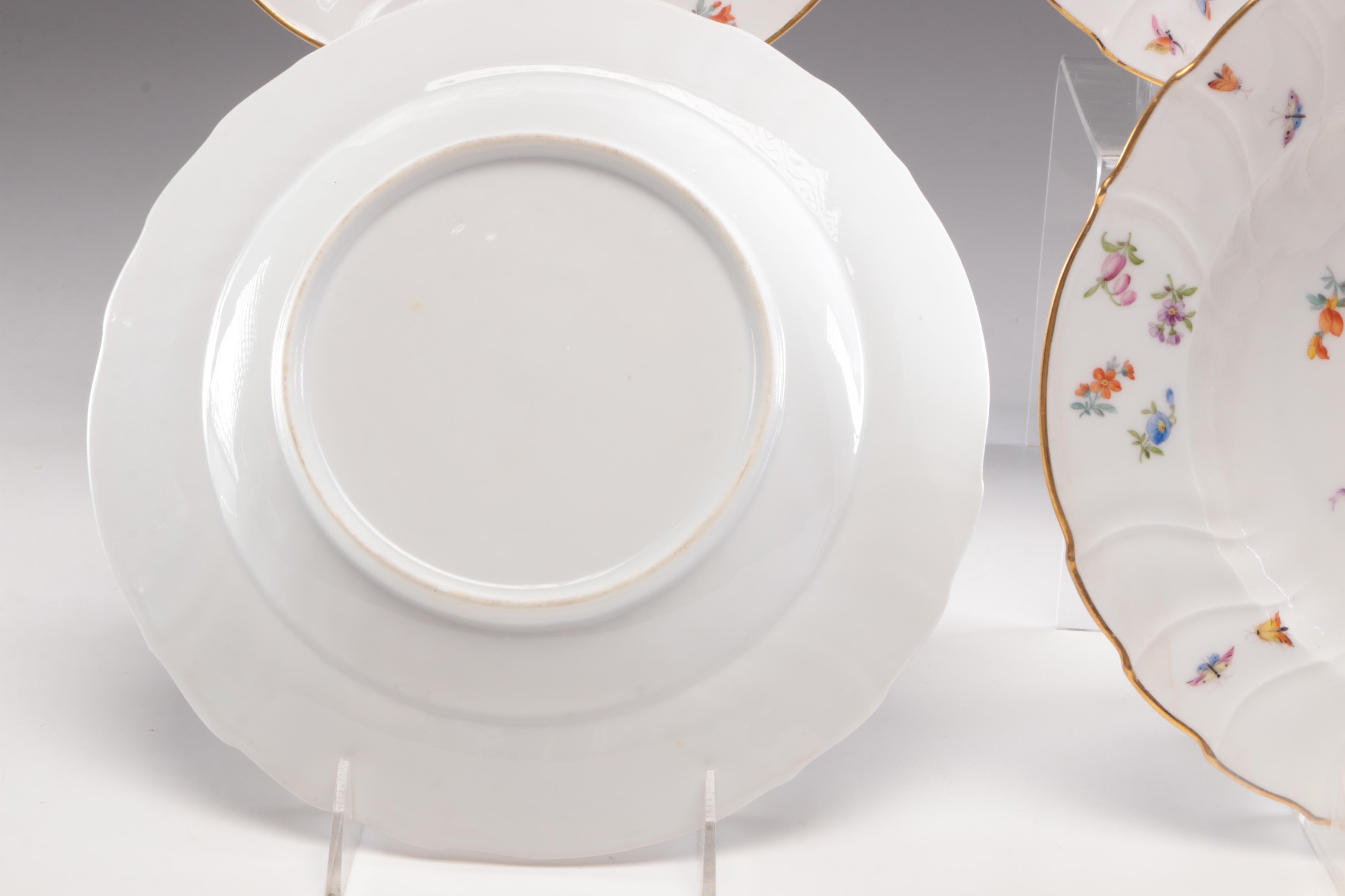 Mintons "Marlow" and Schlaggenwald Dinner Bowls and Dinner Plates