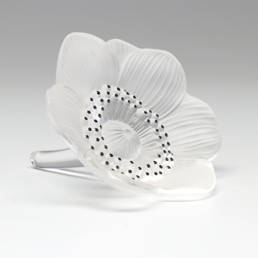 Lalique Crystal Anemone Flower Figurine