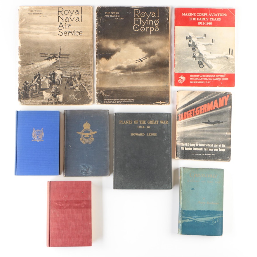 Vintage Military Air Craft Books with Illustrated "Planes of the Great War"