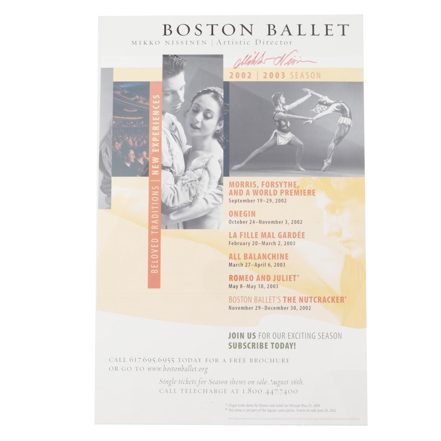 Signed "Mikko Nissinen" Boston Ballet Poster