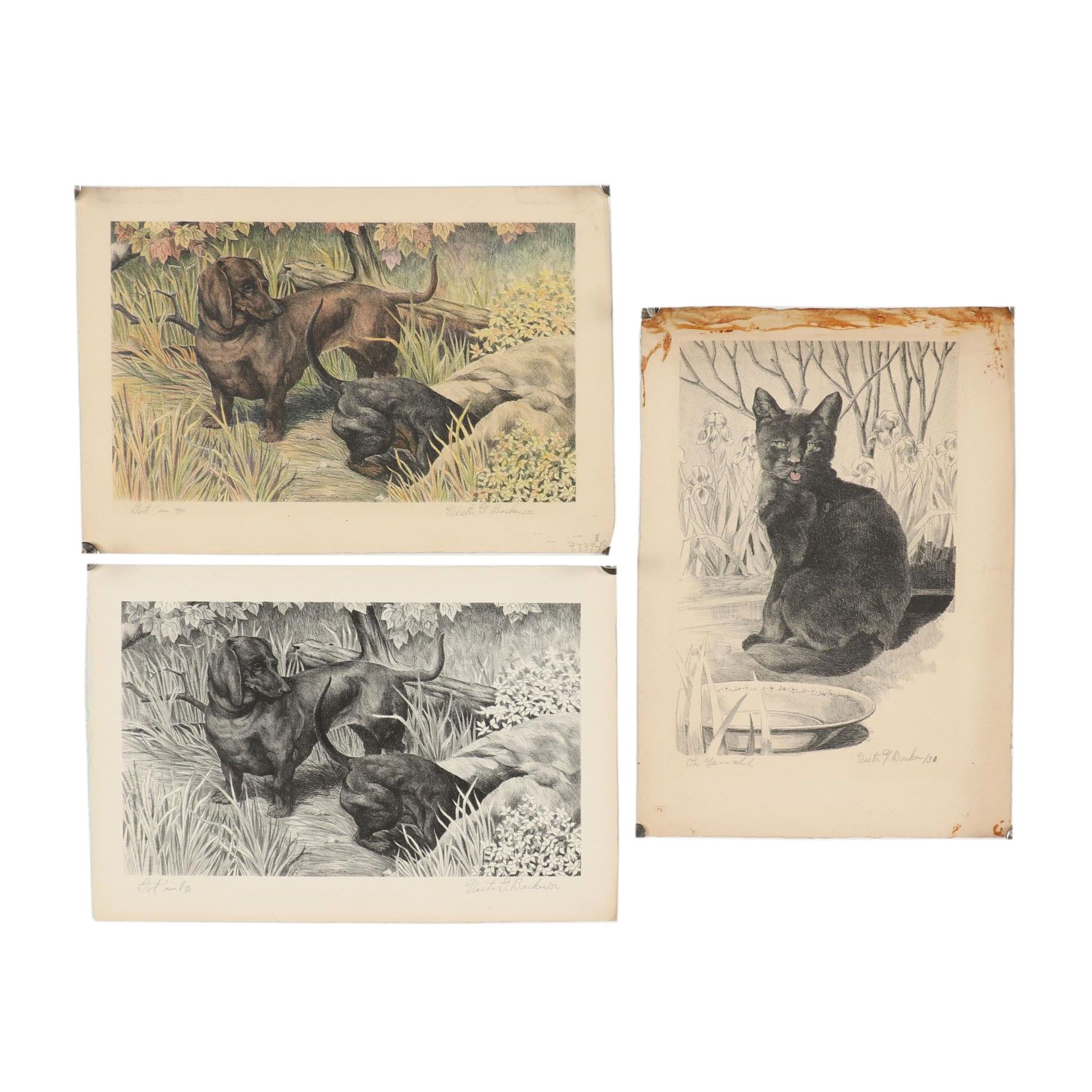 Victor G. Becker 1931-1932 Lithographs of Pets