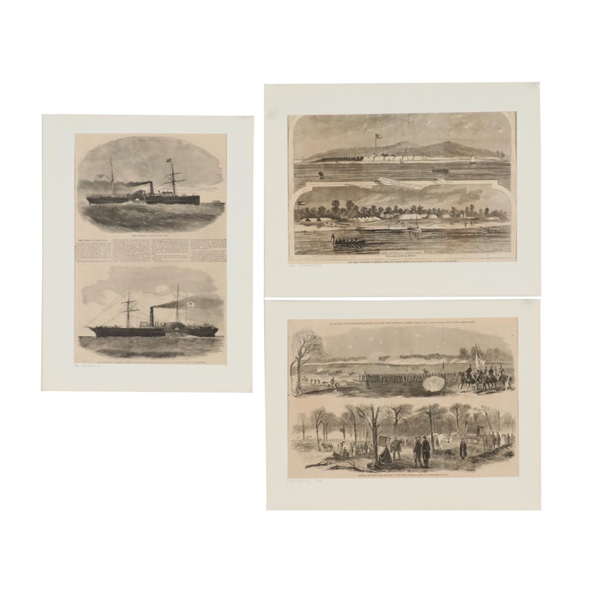 "Harper's Weekly" 1861-1863 Wood Engraving Illustrations of Civil War Scenes