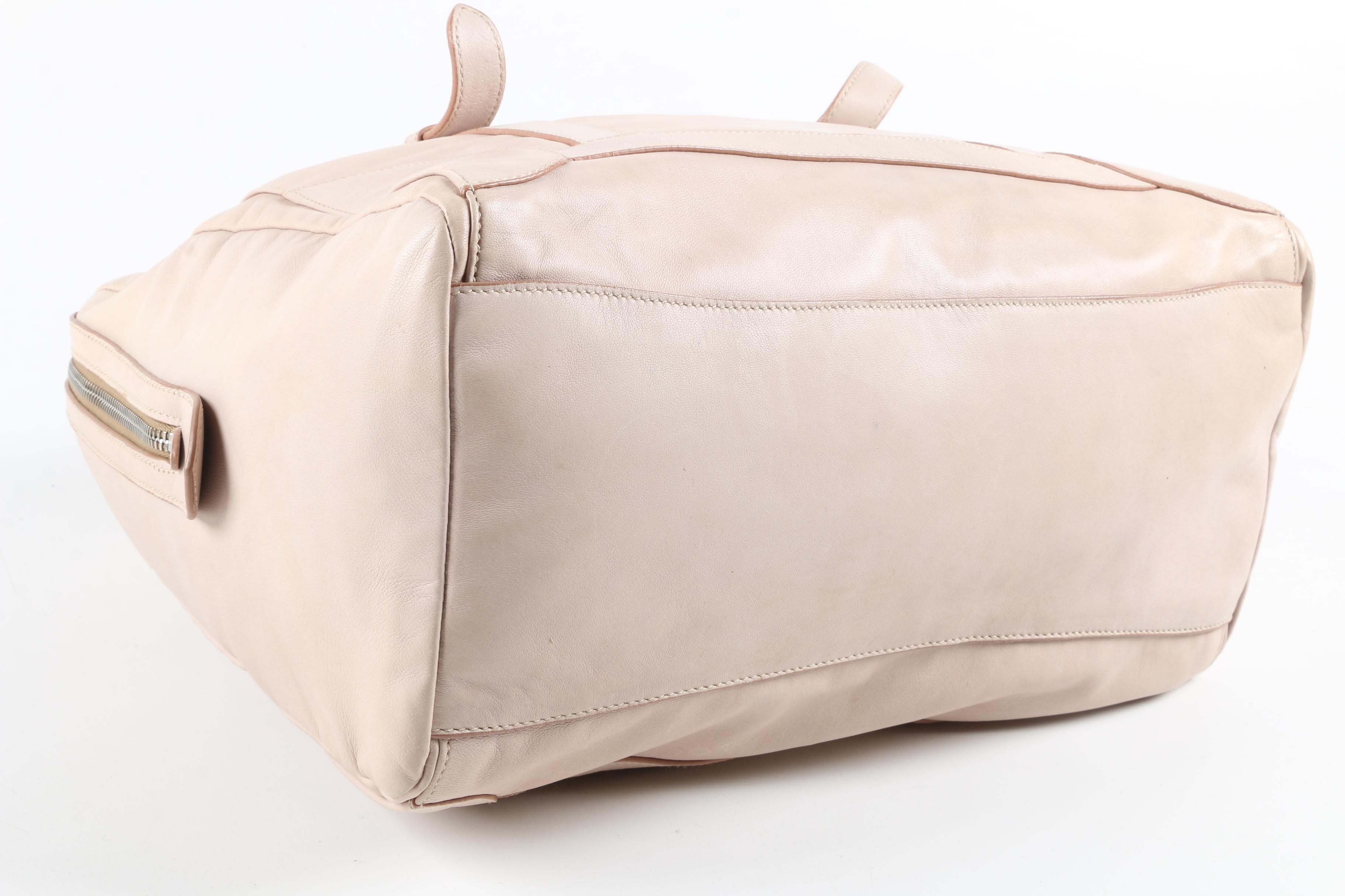 Prada Cipria Nappa Delave' Leather Buckle Strap Satchel