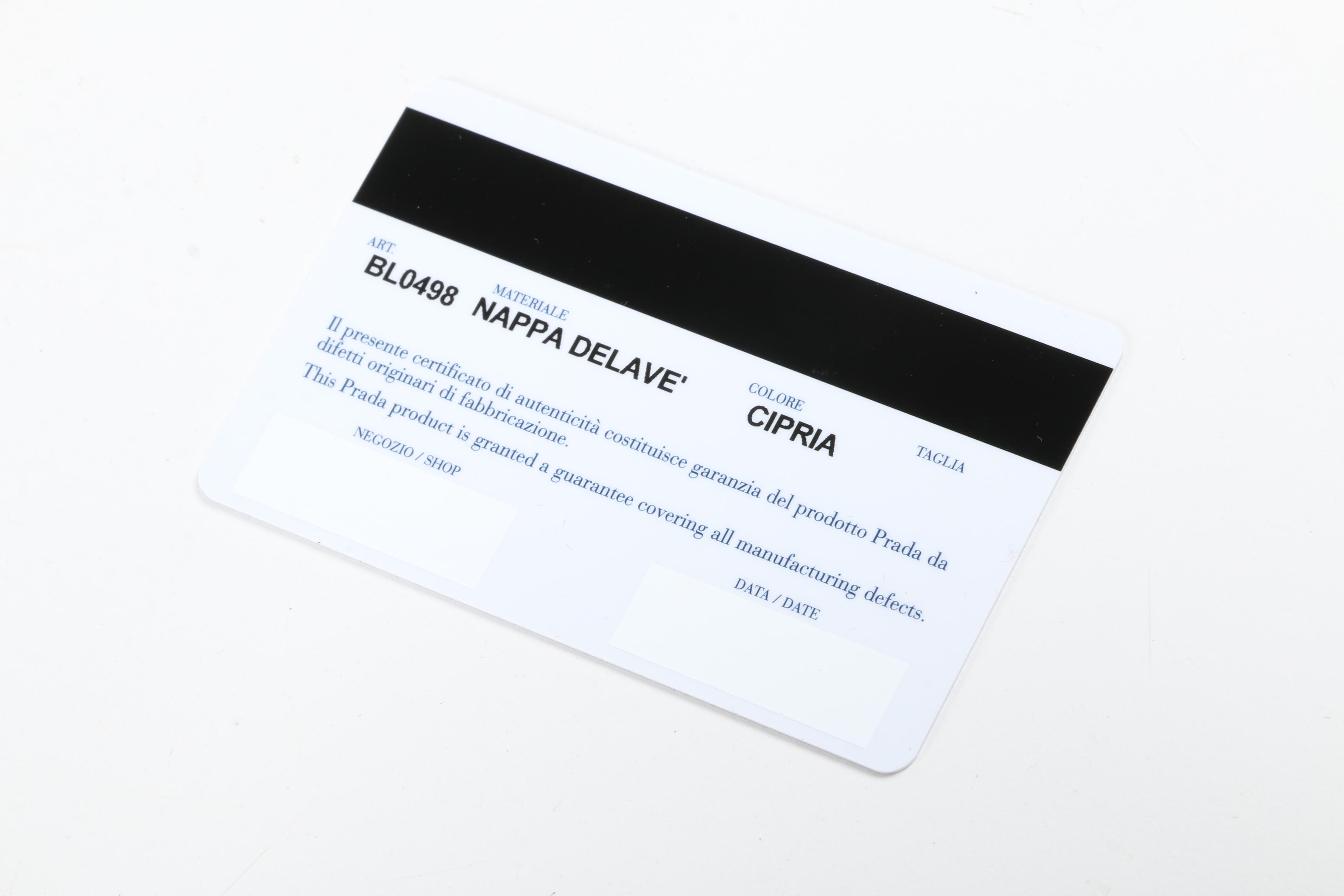 Prada Cipria Nappa Delave' Leather Buckle Strap Satchel