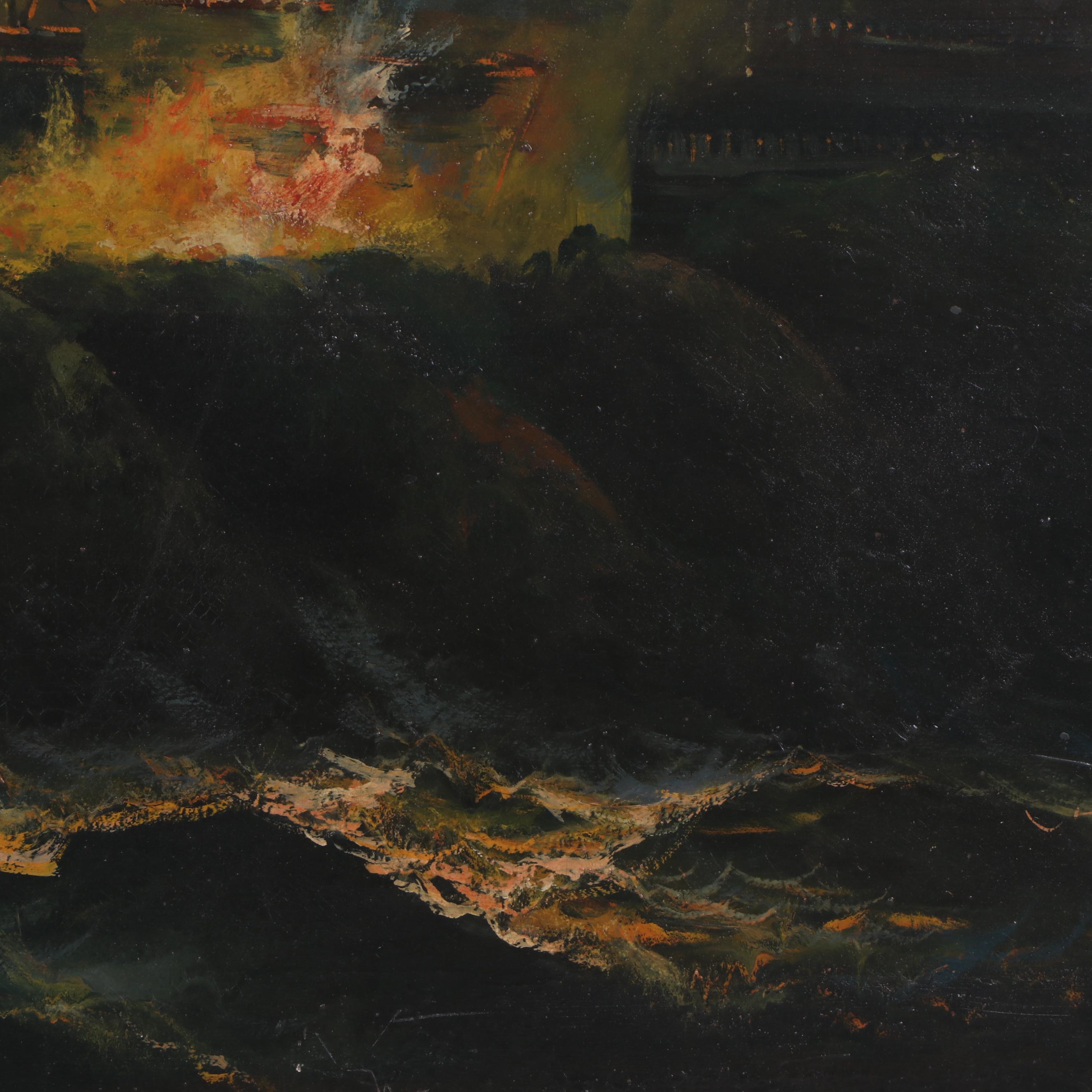 T. Haris Spanish American War Oil Painting