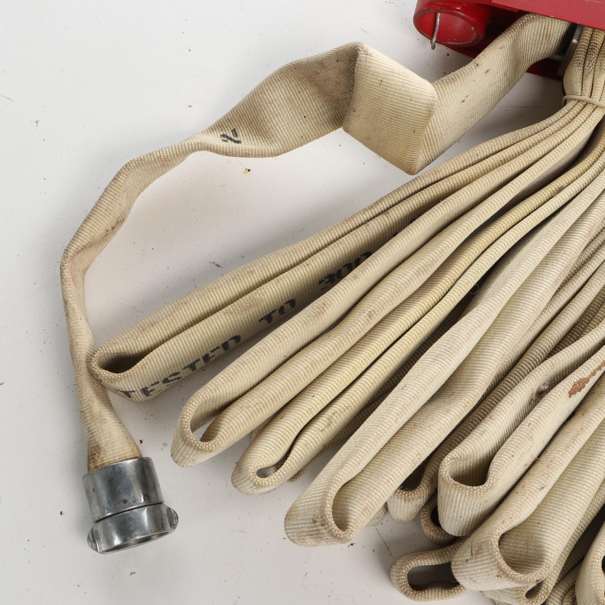 Fire Hose with Semi-Automatic Hose Rack, Vintage