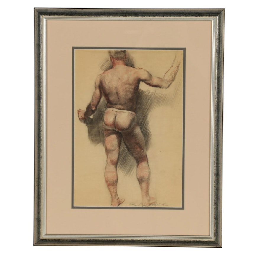 Edmond J. Fitzgerald Conté Crayon Figure Drawing