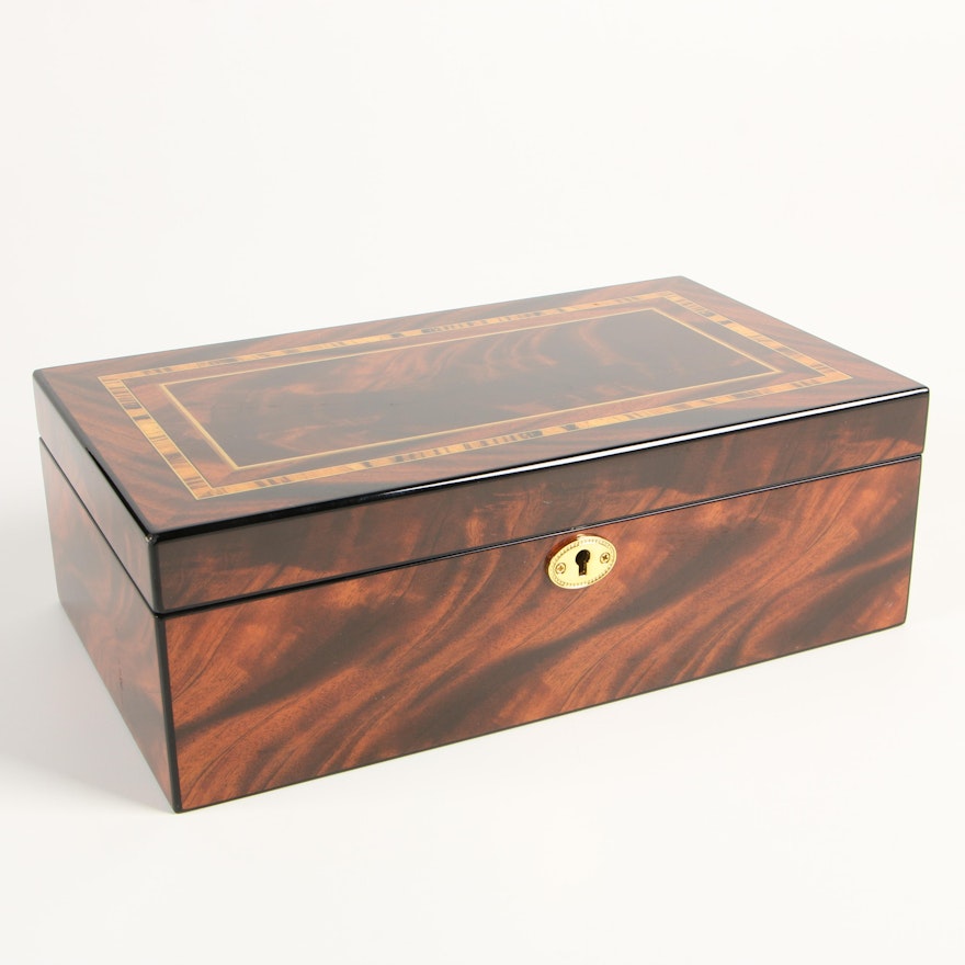 Contemporary Jere Wright Jewelry Box with High Gloss Wood Finish