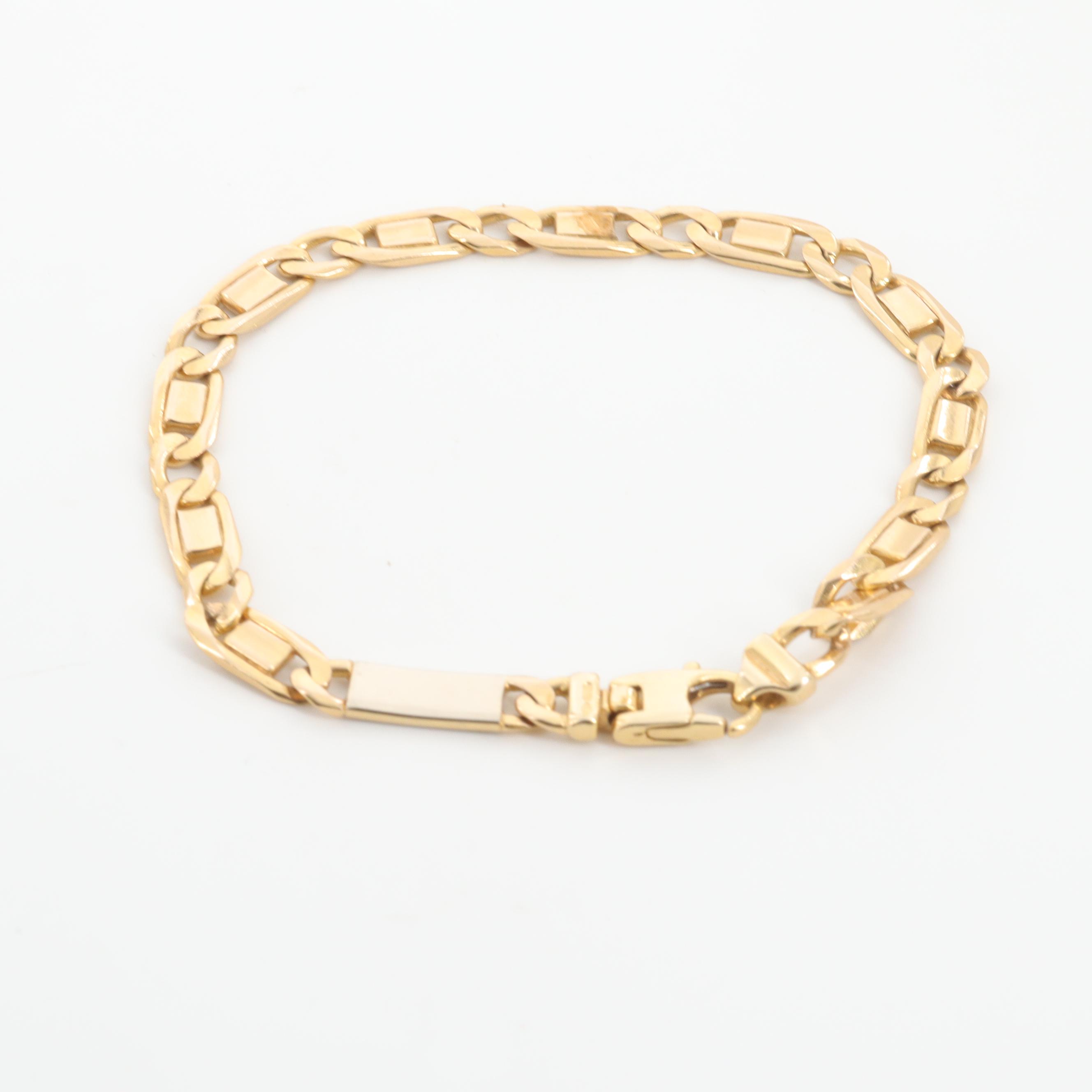 14K Yellow Gold Chain Bracelet