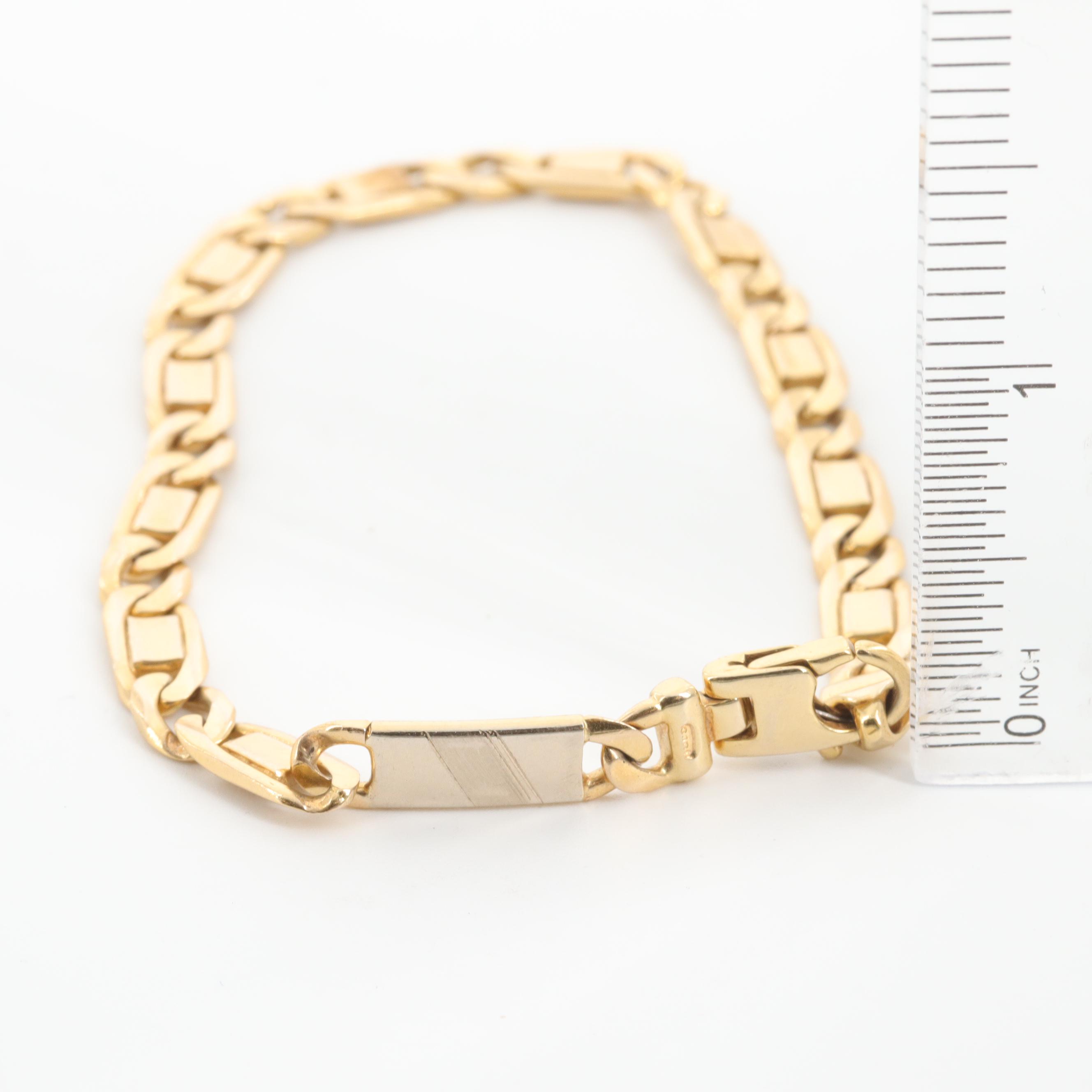 14K Yellow Gold Chain Bracelet