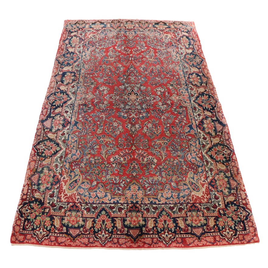 Hand-Knotted Persian Sarouk Wool Rug