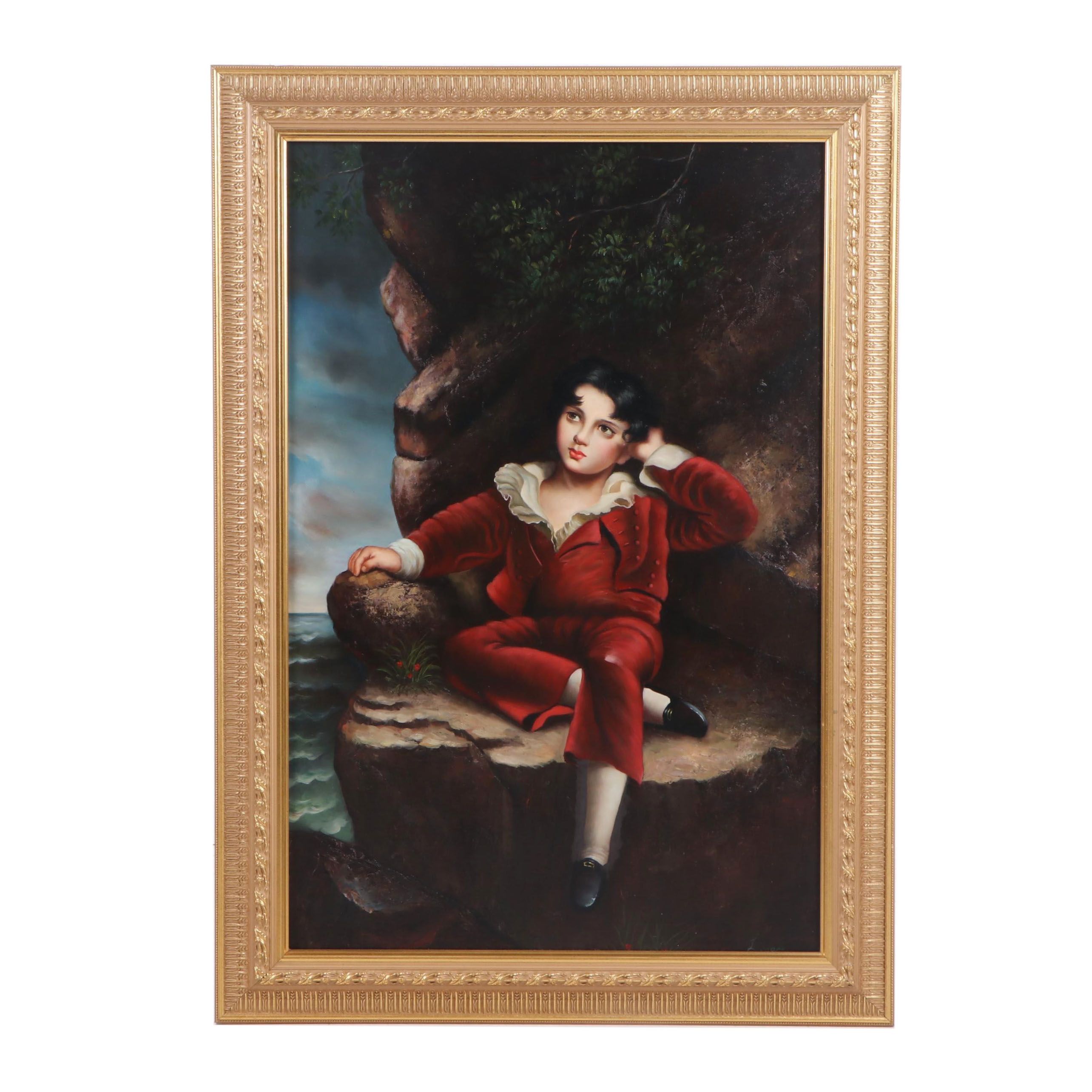 Copy Oil Painting After Sir Thomas Lawrence "The Red Boy"