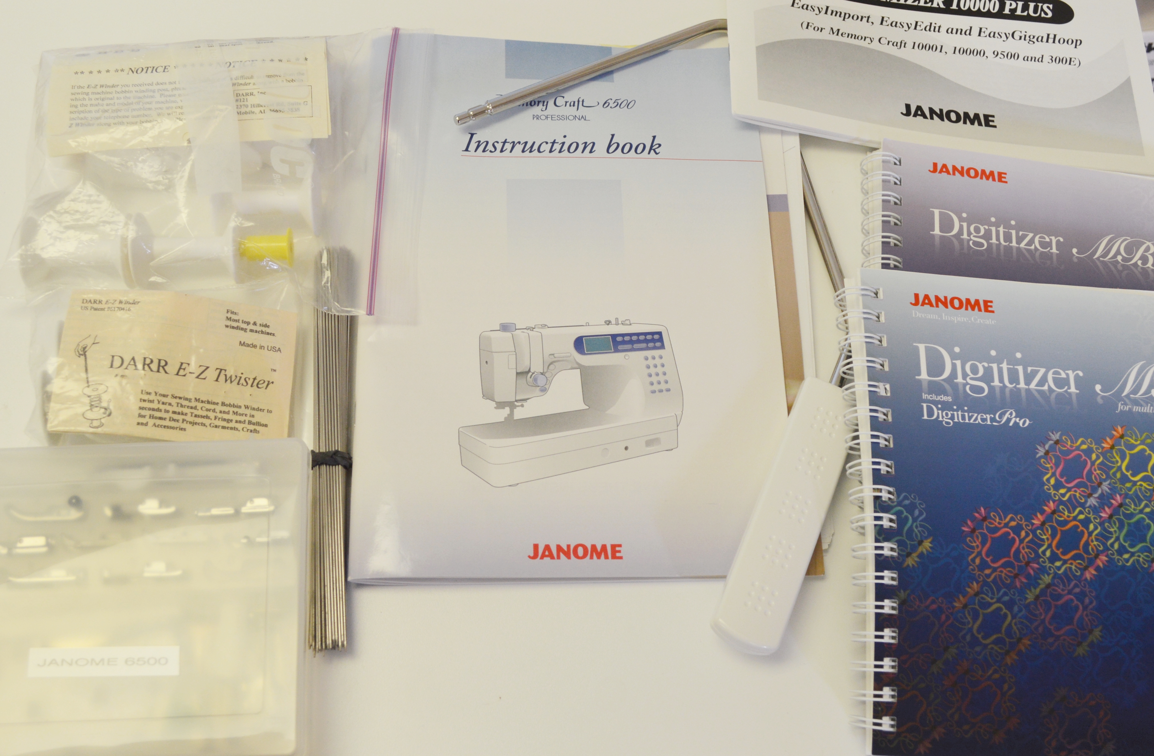 Janome Memory Craft 6500 Professional Sewing Machine and Extension Table