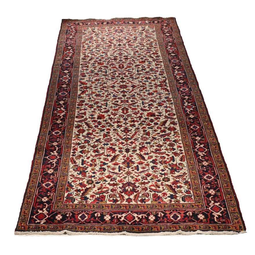 Hand-Knotted Persian Heriz Wool Long Rug