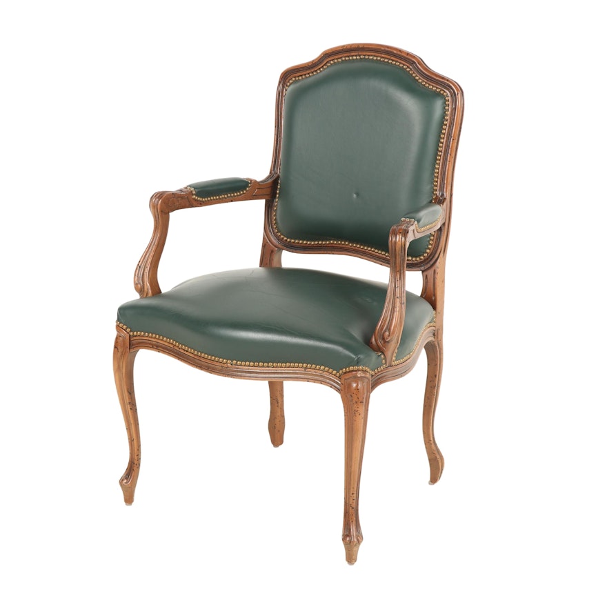 Louis XV Style Italian Armchair with Nailhead Trim