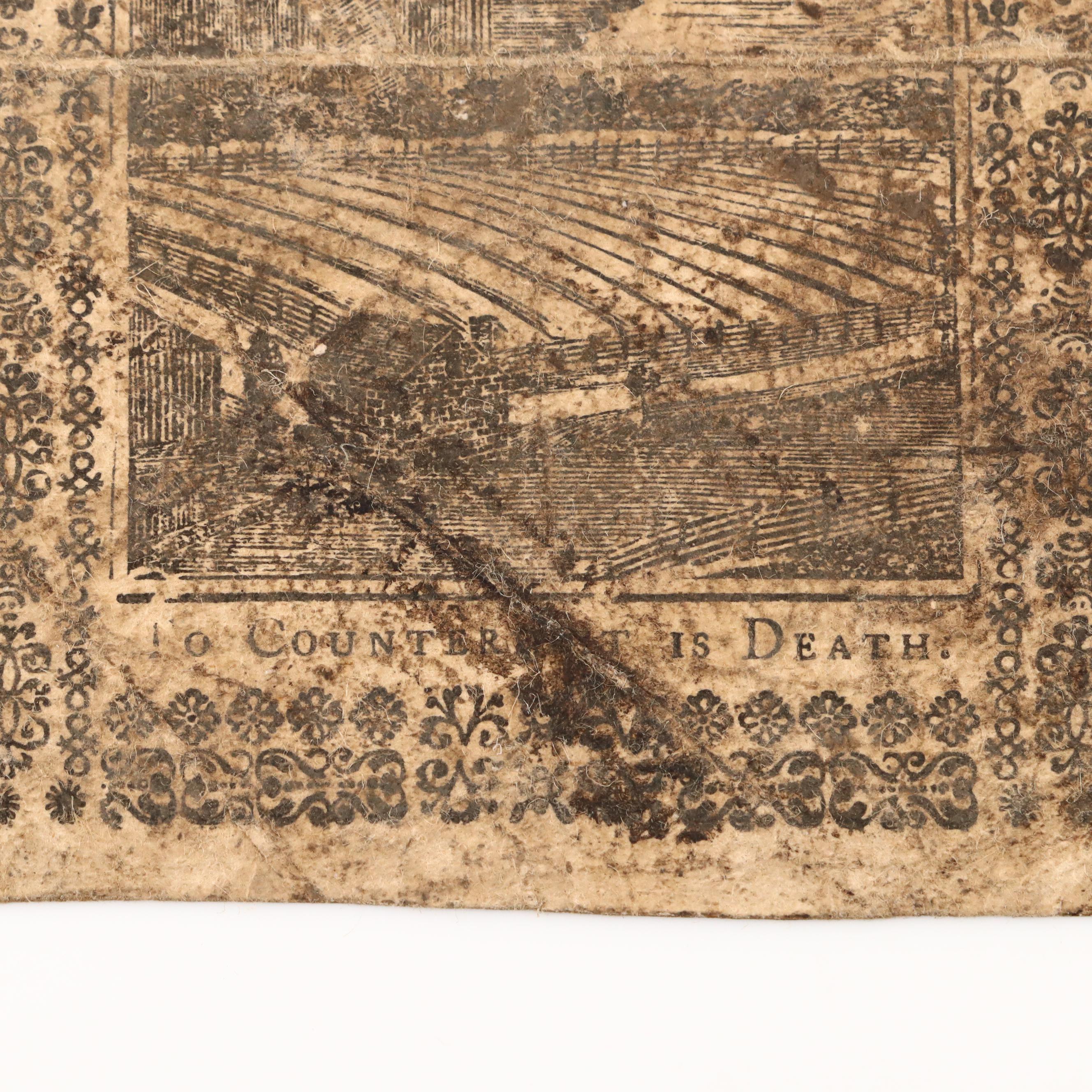 1773 Pennsylvania Colonial Two Shillings Currency Note