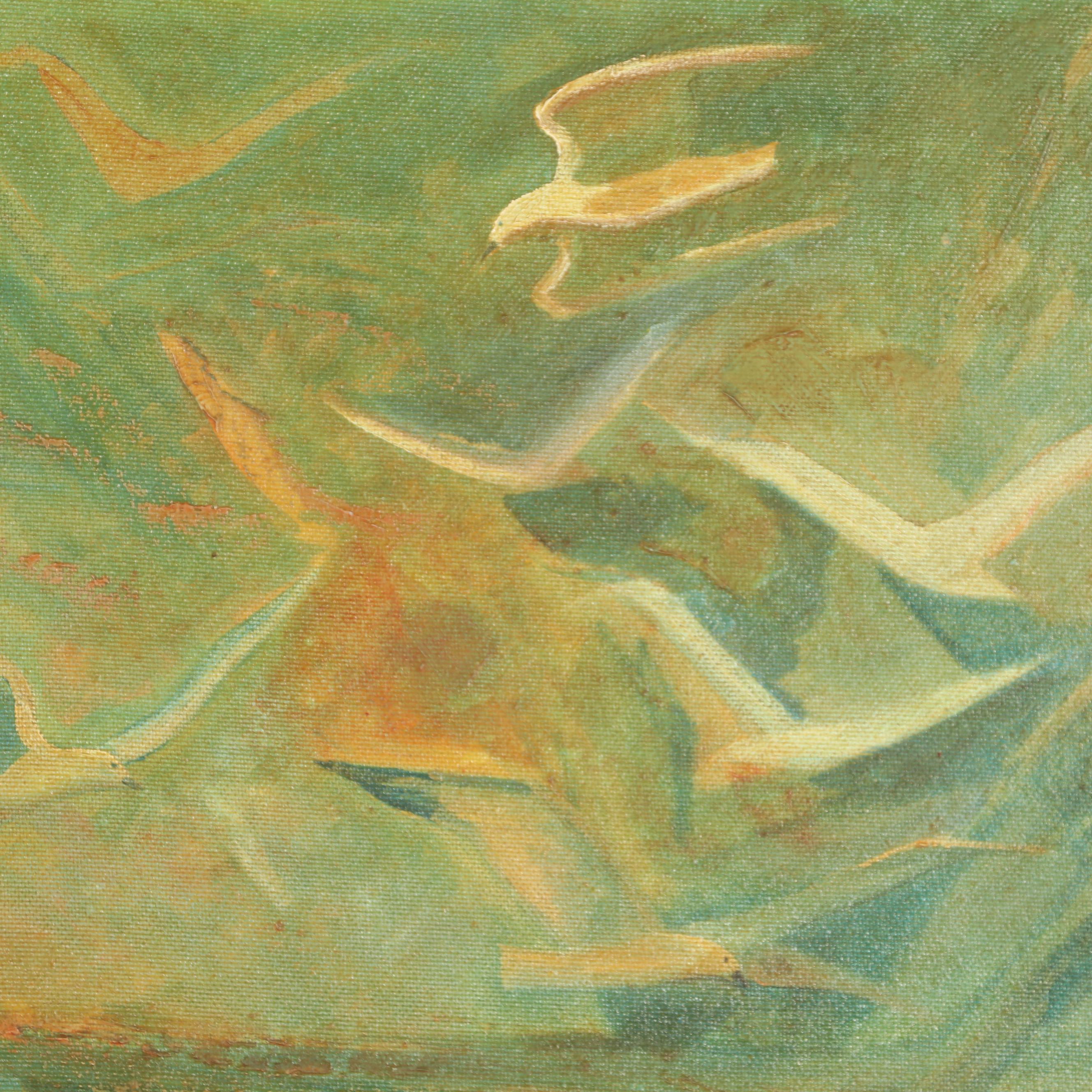 Fanita Lanier Oil Painting of Seagulls