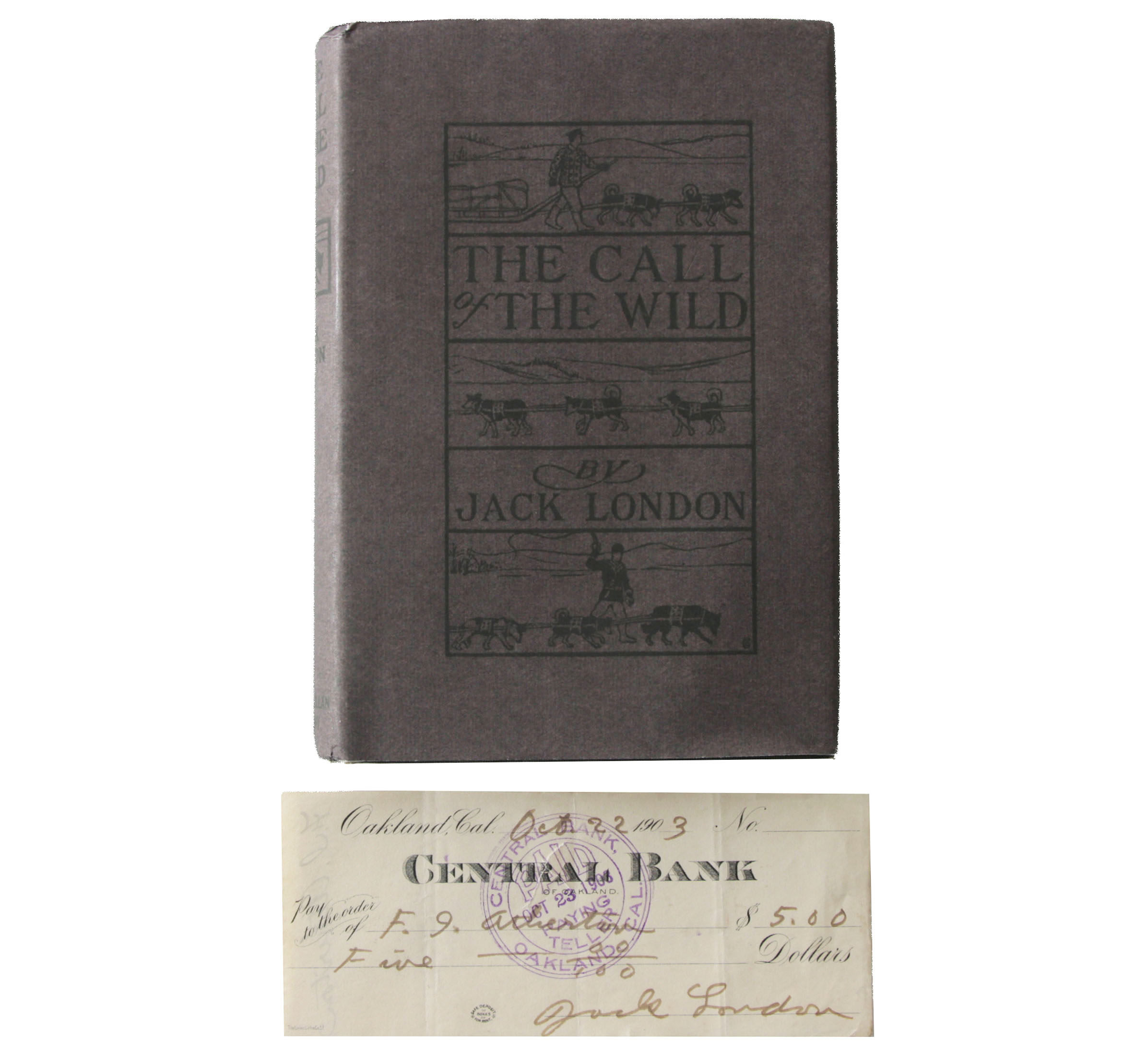 First Edition "Call of the Wild" by Jack London with Signed Check