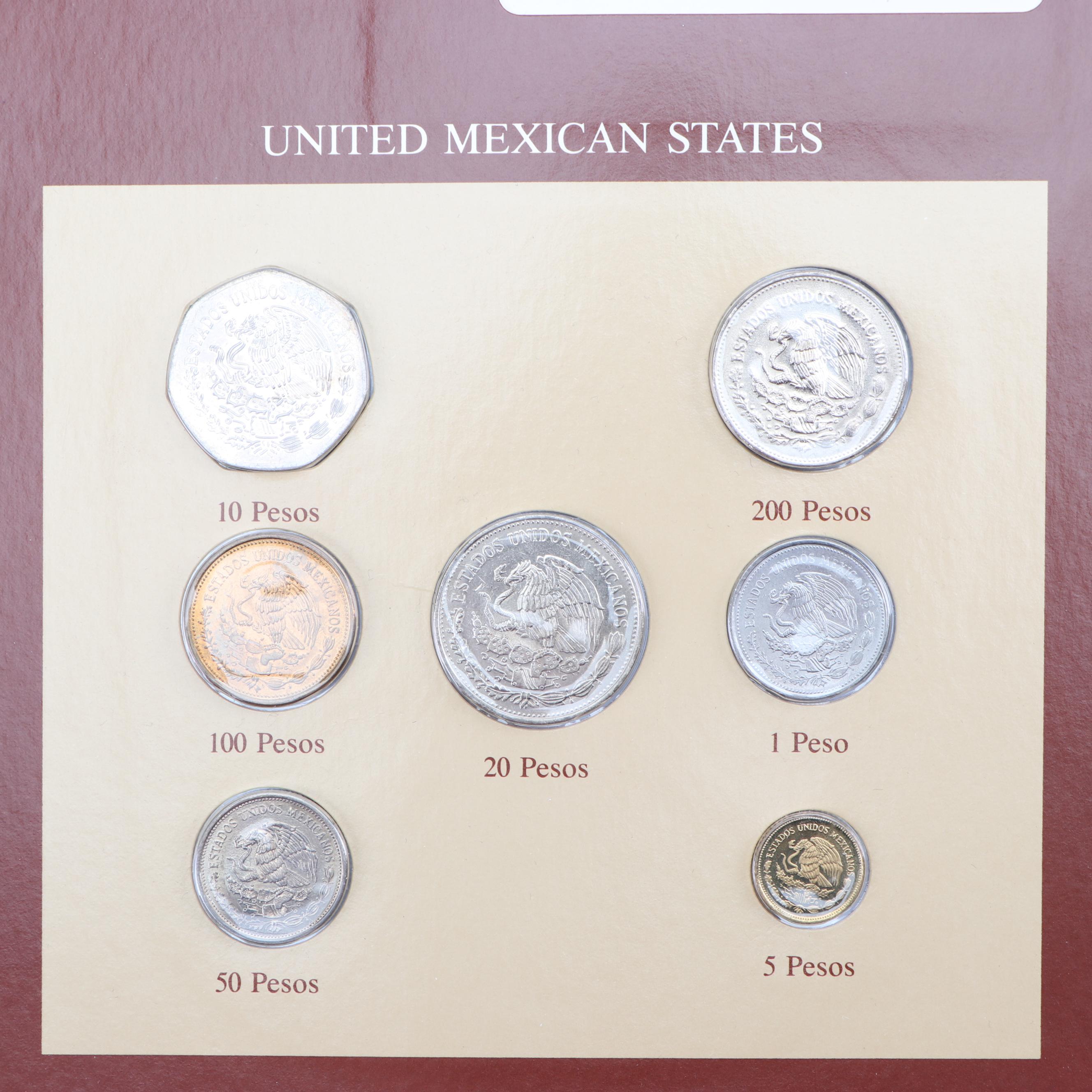 Franklin Mint "Coin Sets of All Nations" with Stamps Volumes 1 and 3