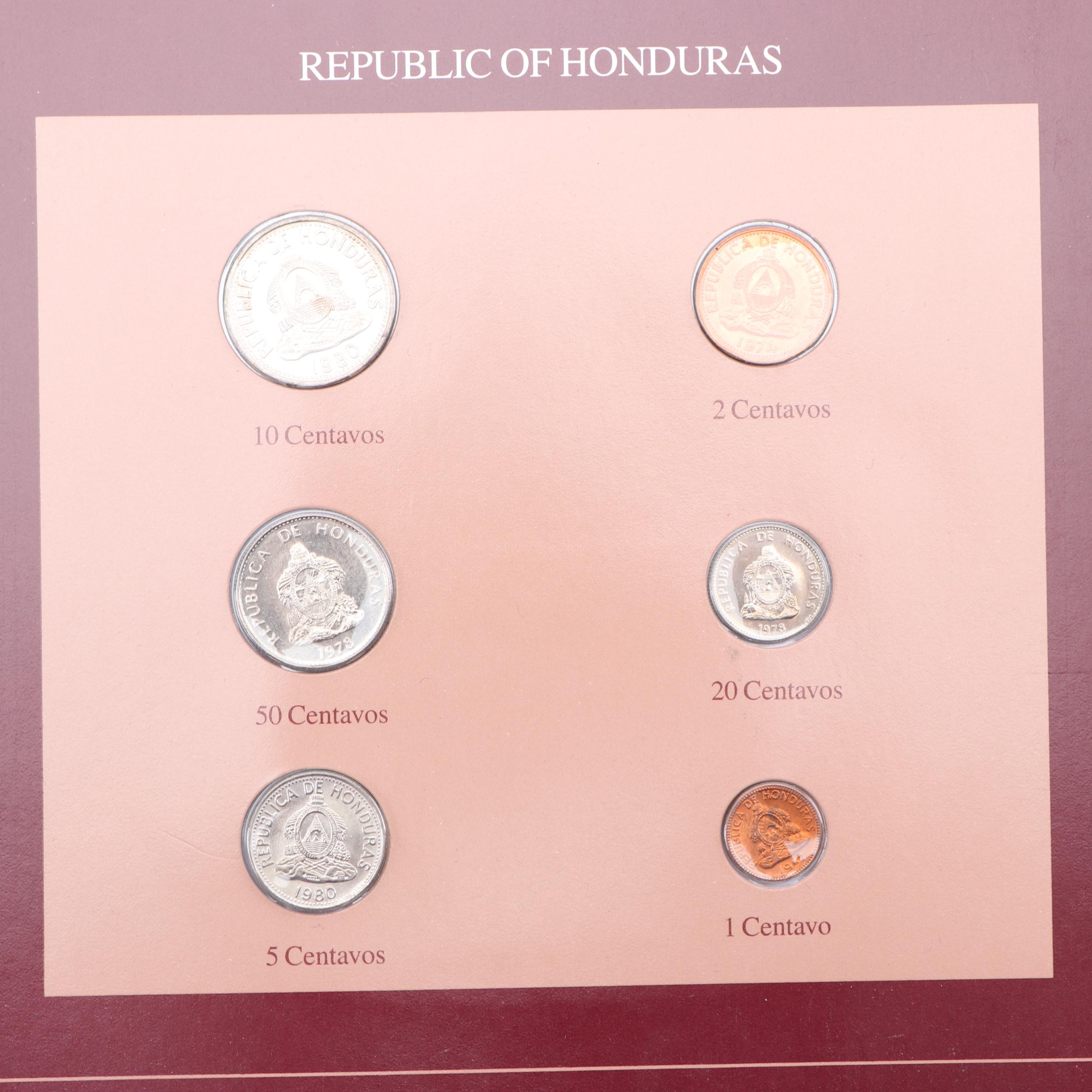 Franklin Mint "Coin Sets of All Nations" with Stamps Volumes 1 and 3