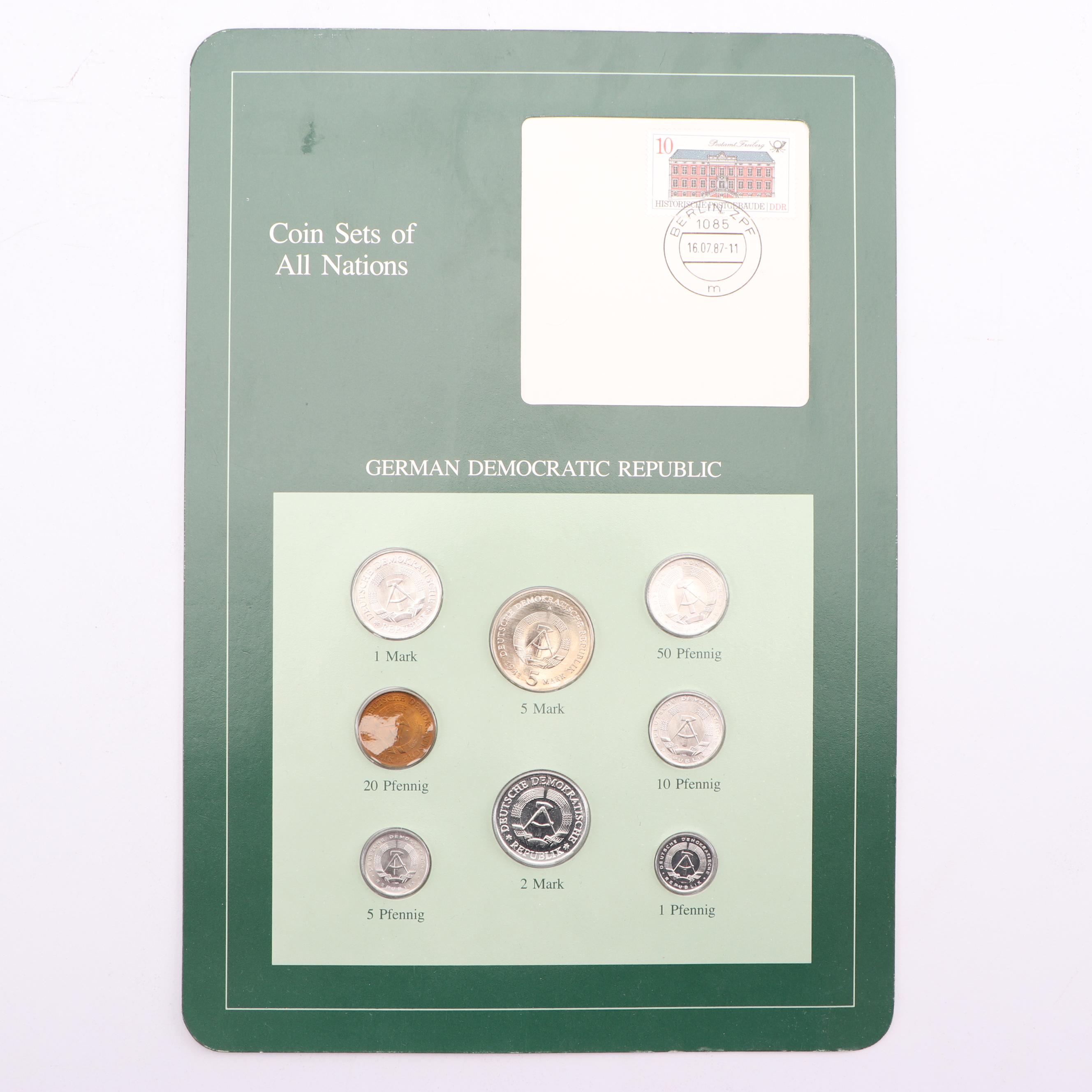 Franklin Mint "Coin Sets of All Nations" with Stamps Volumes 1 and 3