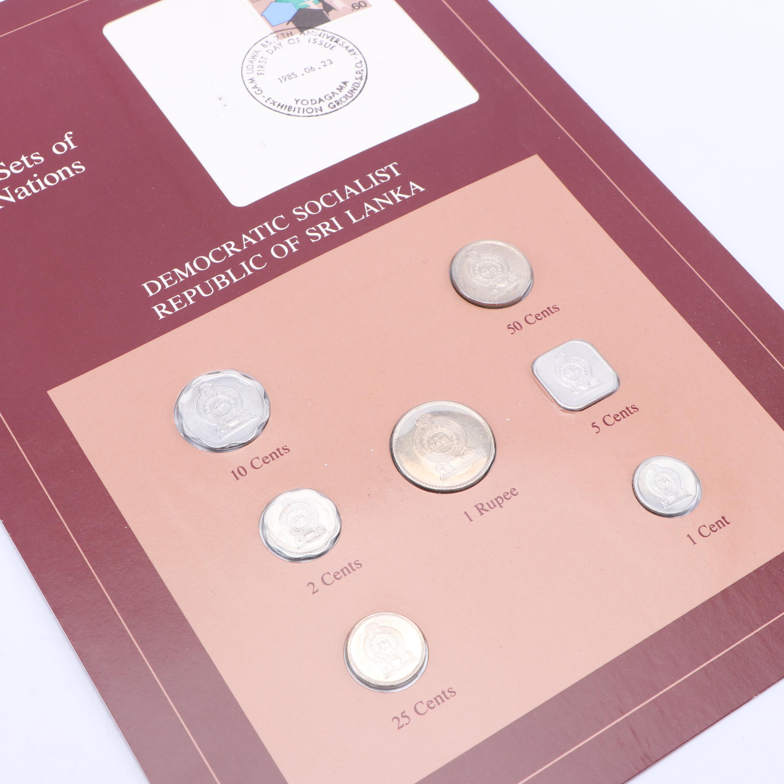 Franklin Mint "Coin Sets of All Nations" with Stamps Volumes 1 and 3