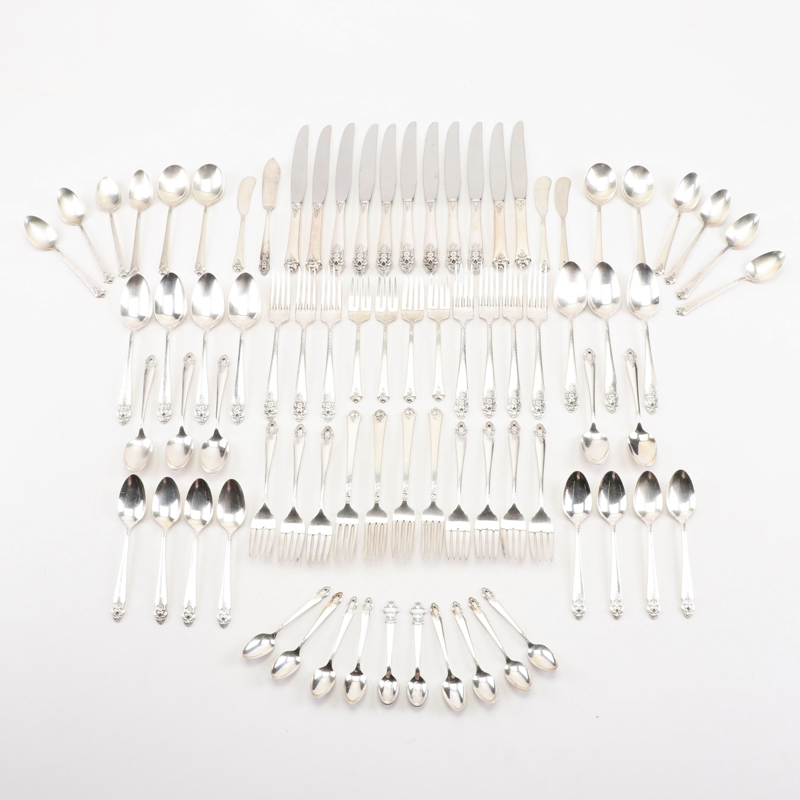 Royal Crest "Castle Rose" Sterling Silver Flatware and Prestige Silver Plate