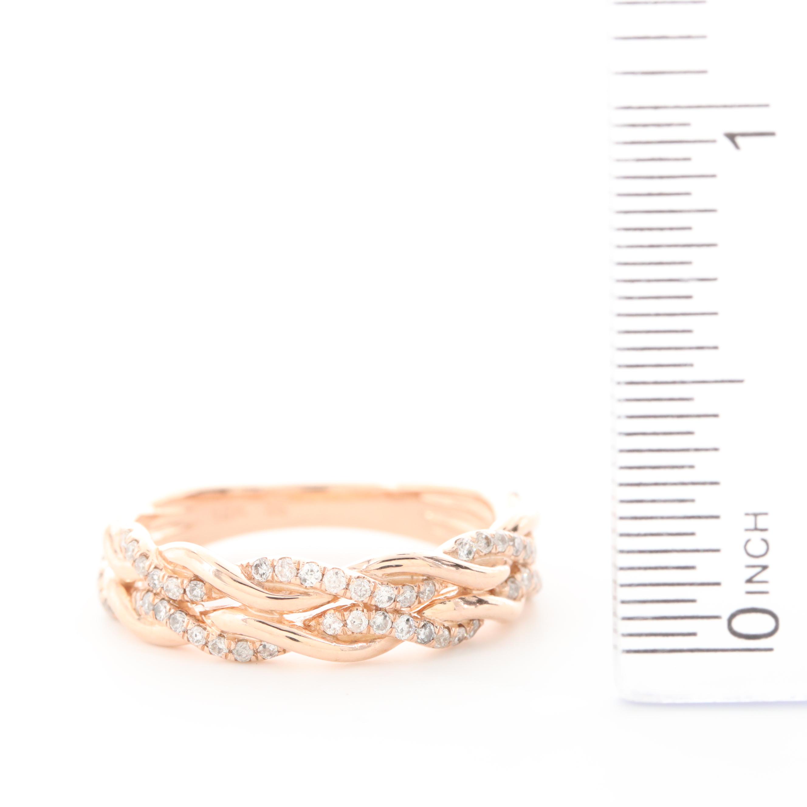 10K Rose Gold Diamond Band