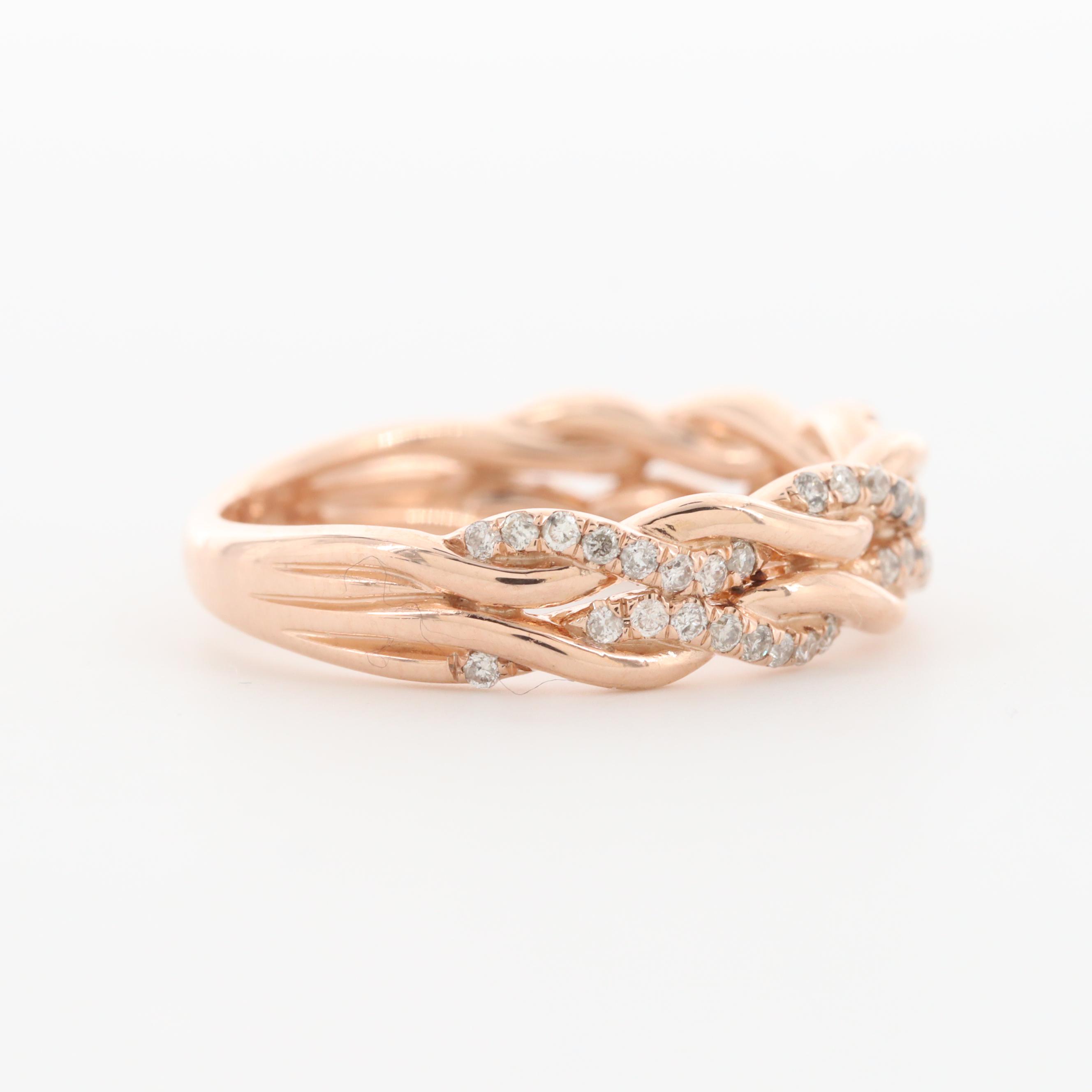 10K Rose Gold Diamond Band