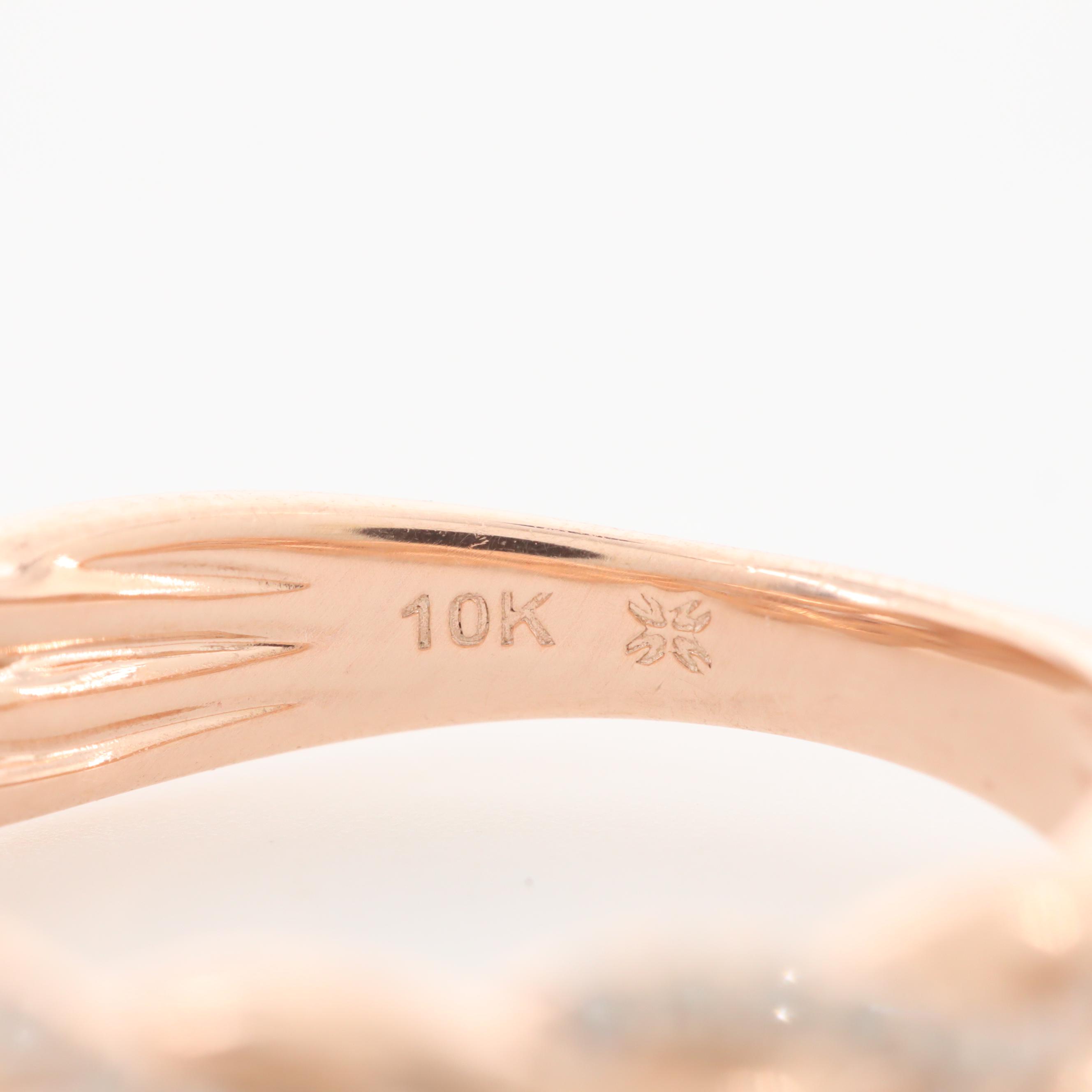 10K Rose Gold Diamond Band