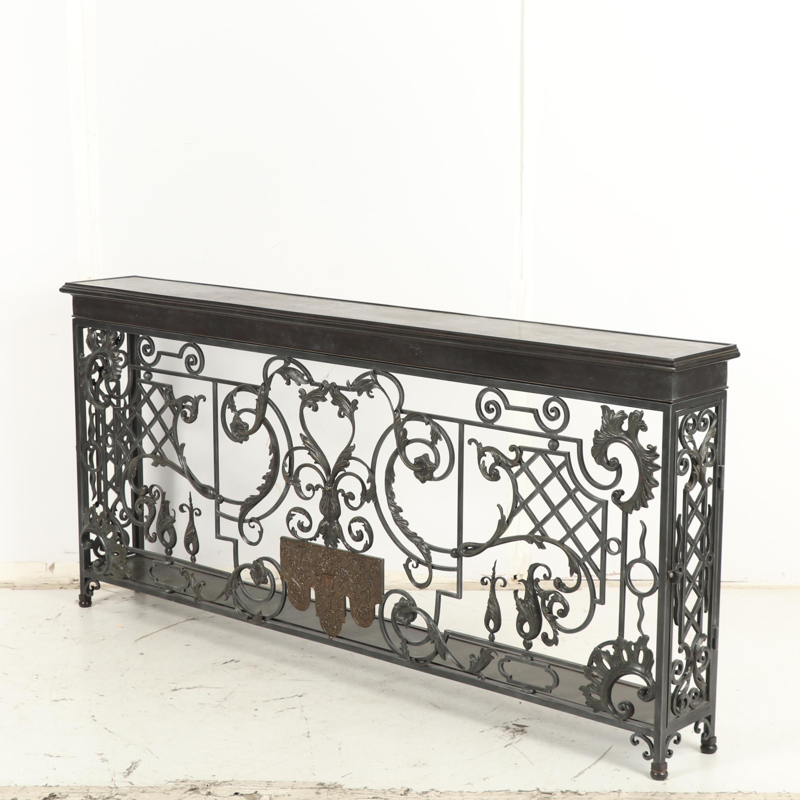Contemporary Renaissance Style Patinated Metal Console Table