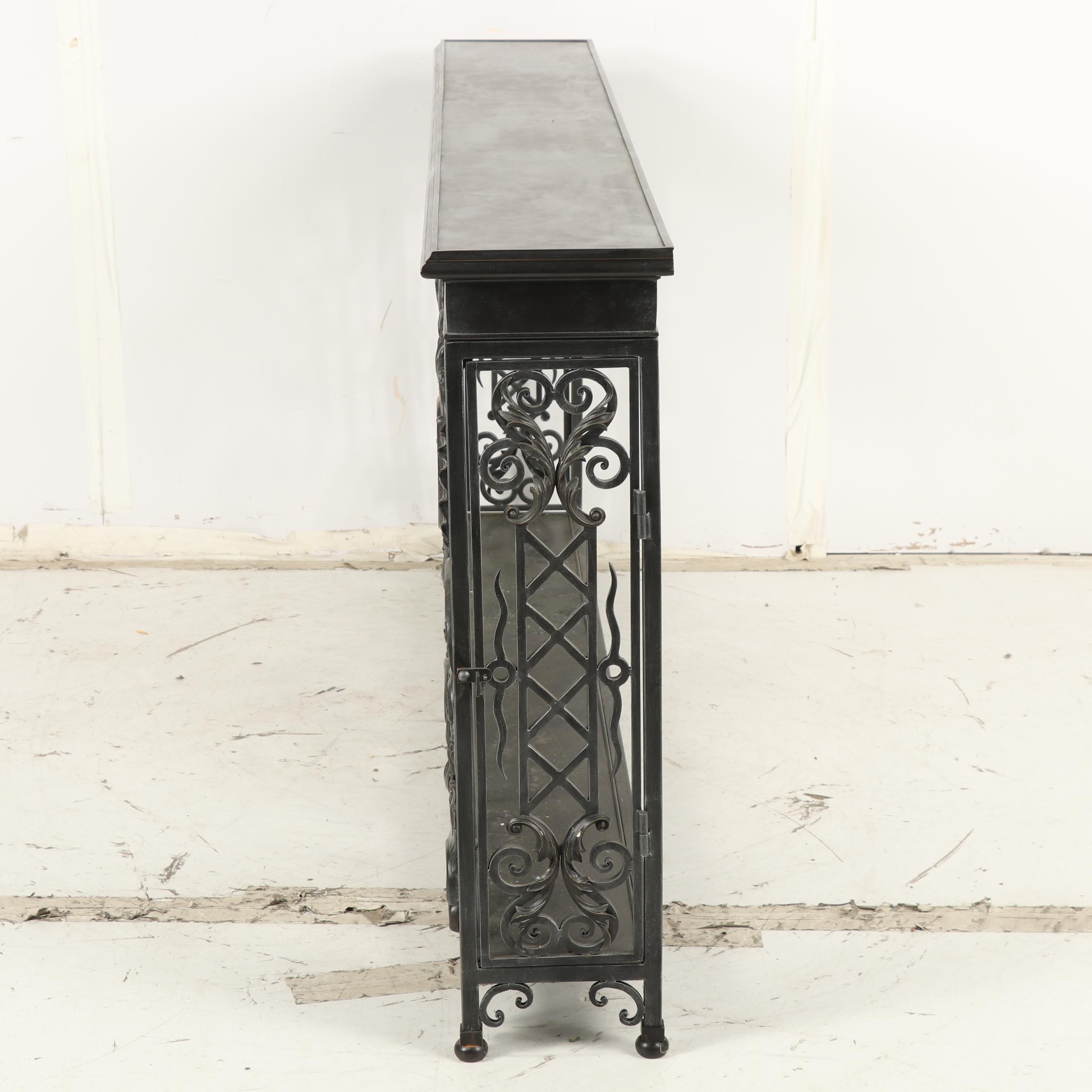 Contemporary Renaissance Style Patinated Metal Console Table