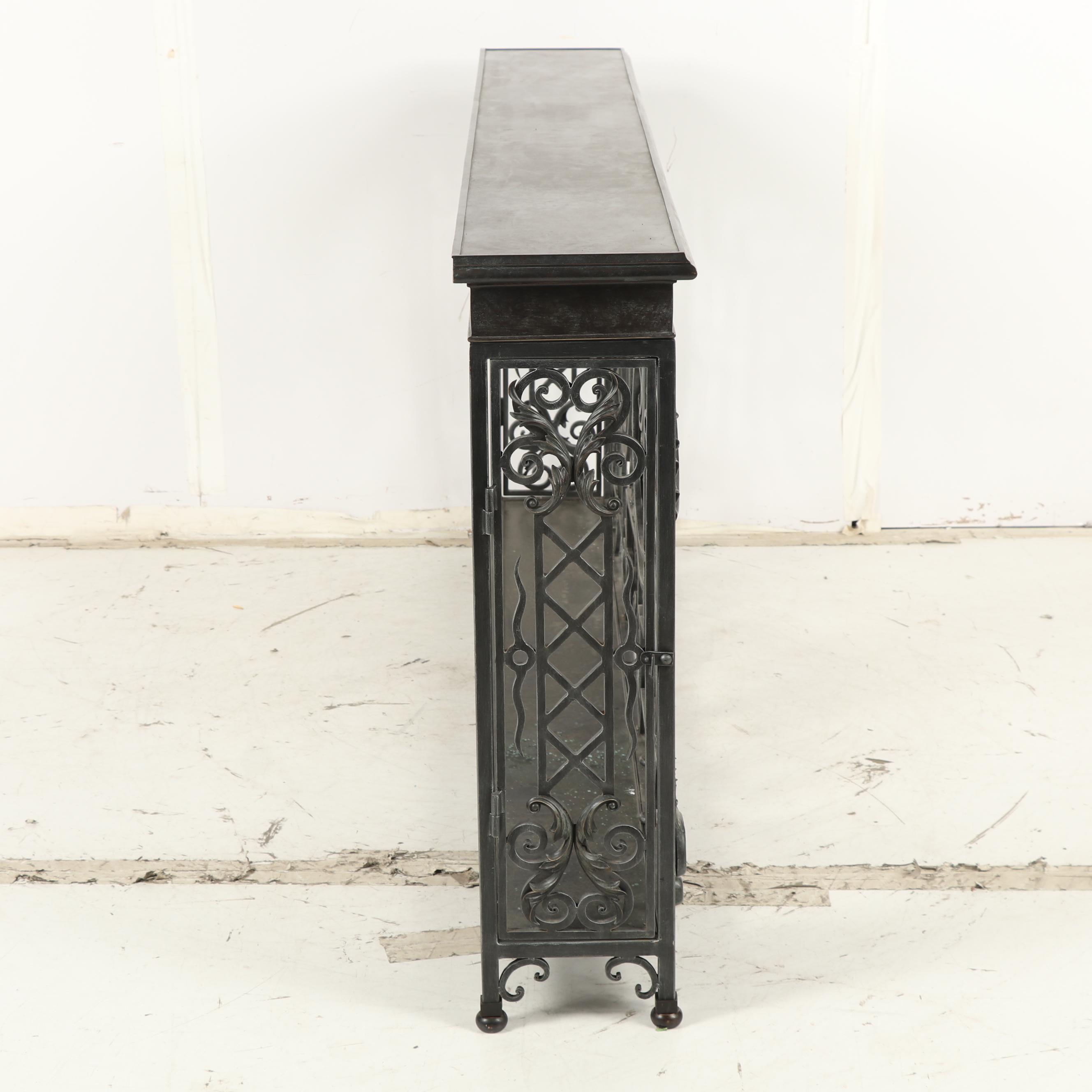 Contemporary Renaissance Style Patinated Metal Console Table