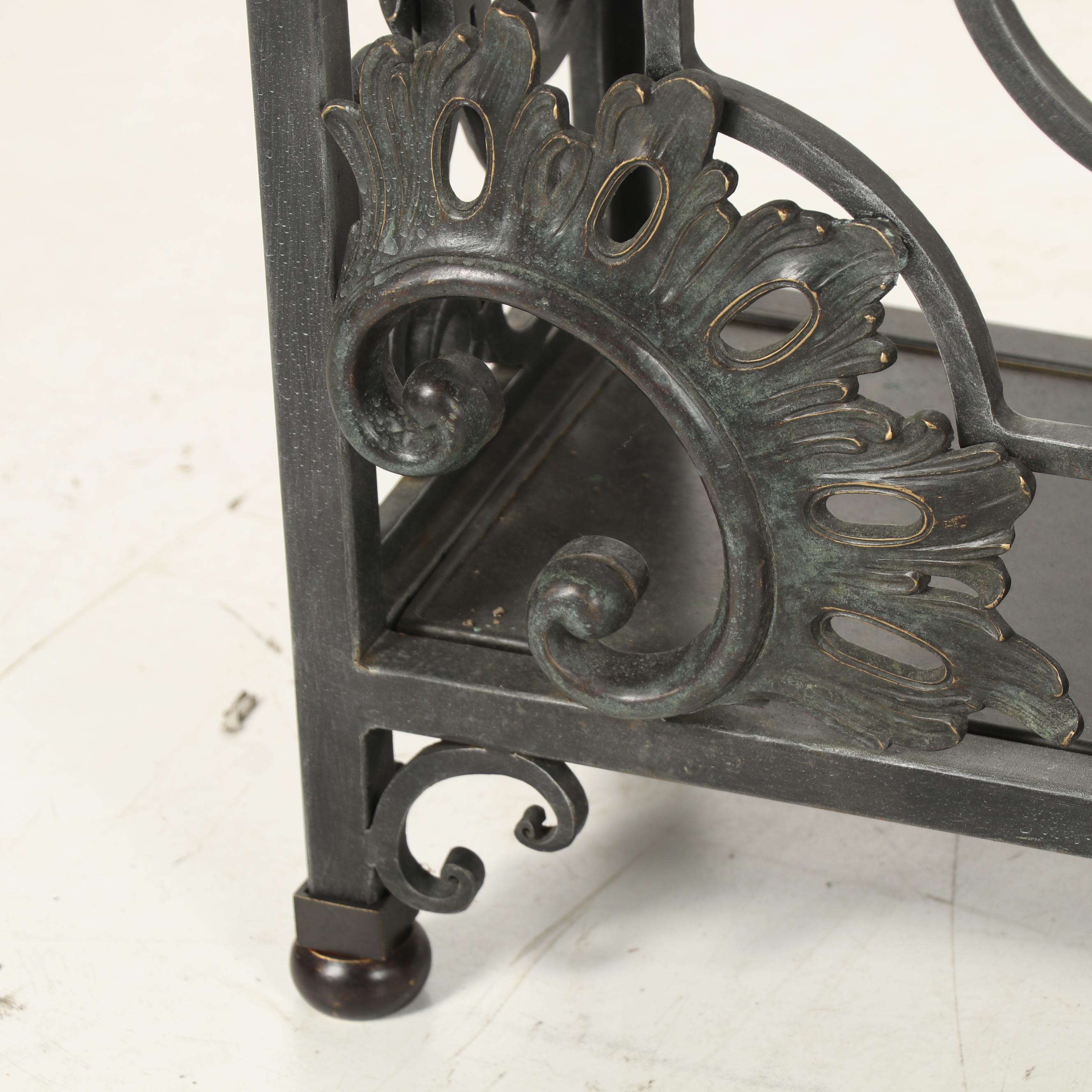 Contemporary Renaissance Style Patinated Metal Console Table